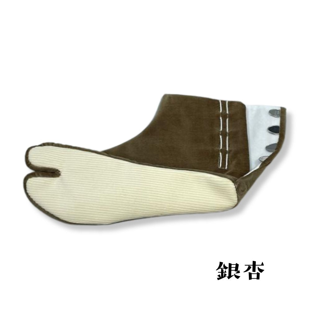文楽足袋 別珍足袋 4枚こはぜ ネル裏 コーデュロイ底 防寒足袋
