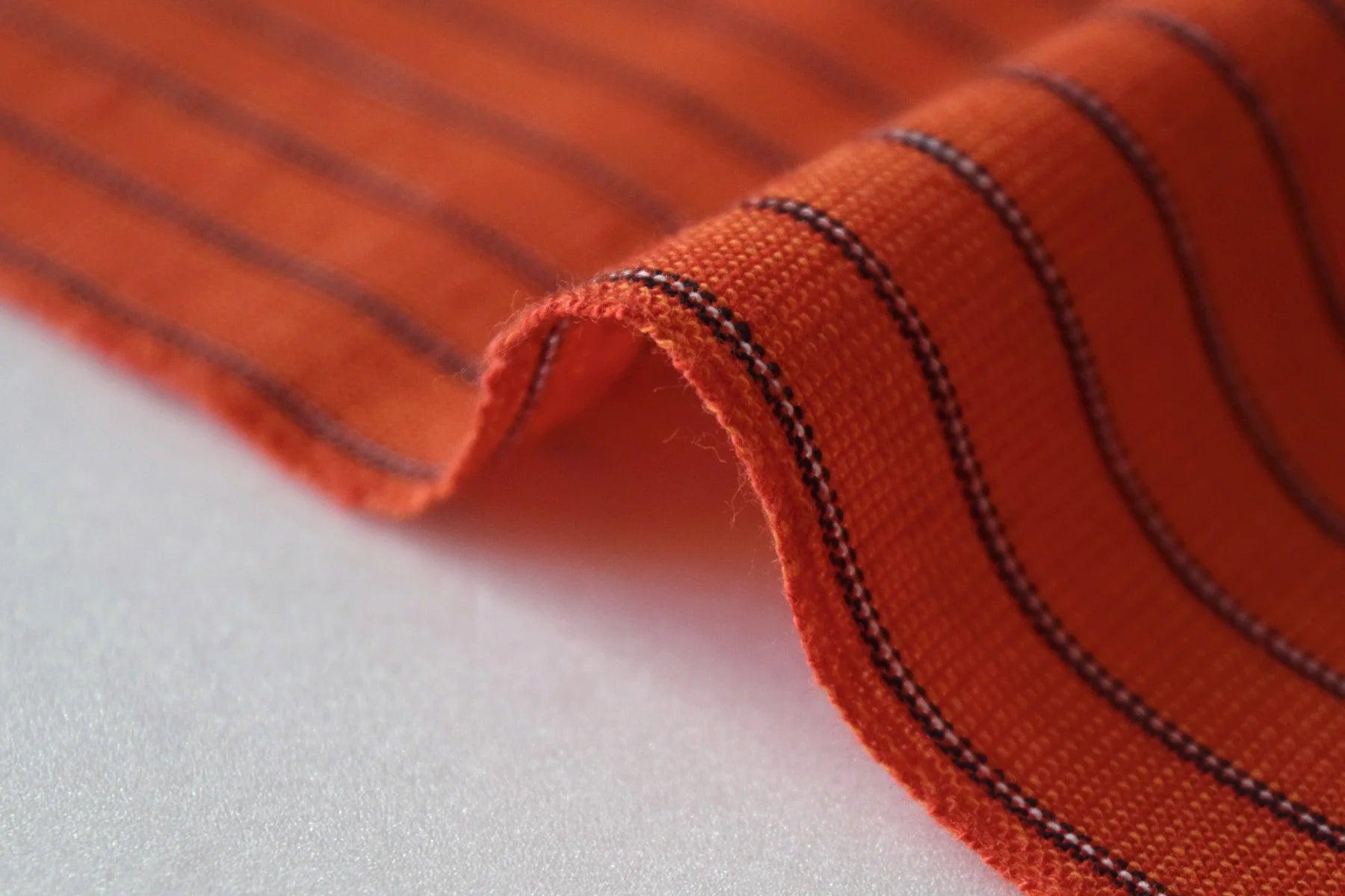 池沼織工房 千織 遠州木綿 遠州縞 鬼灯※メートル売り(1=1m) fabric 池沼織工房 千織