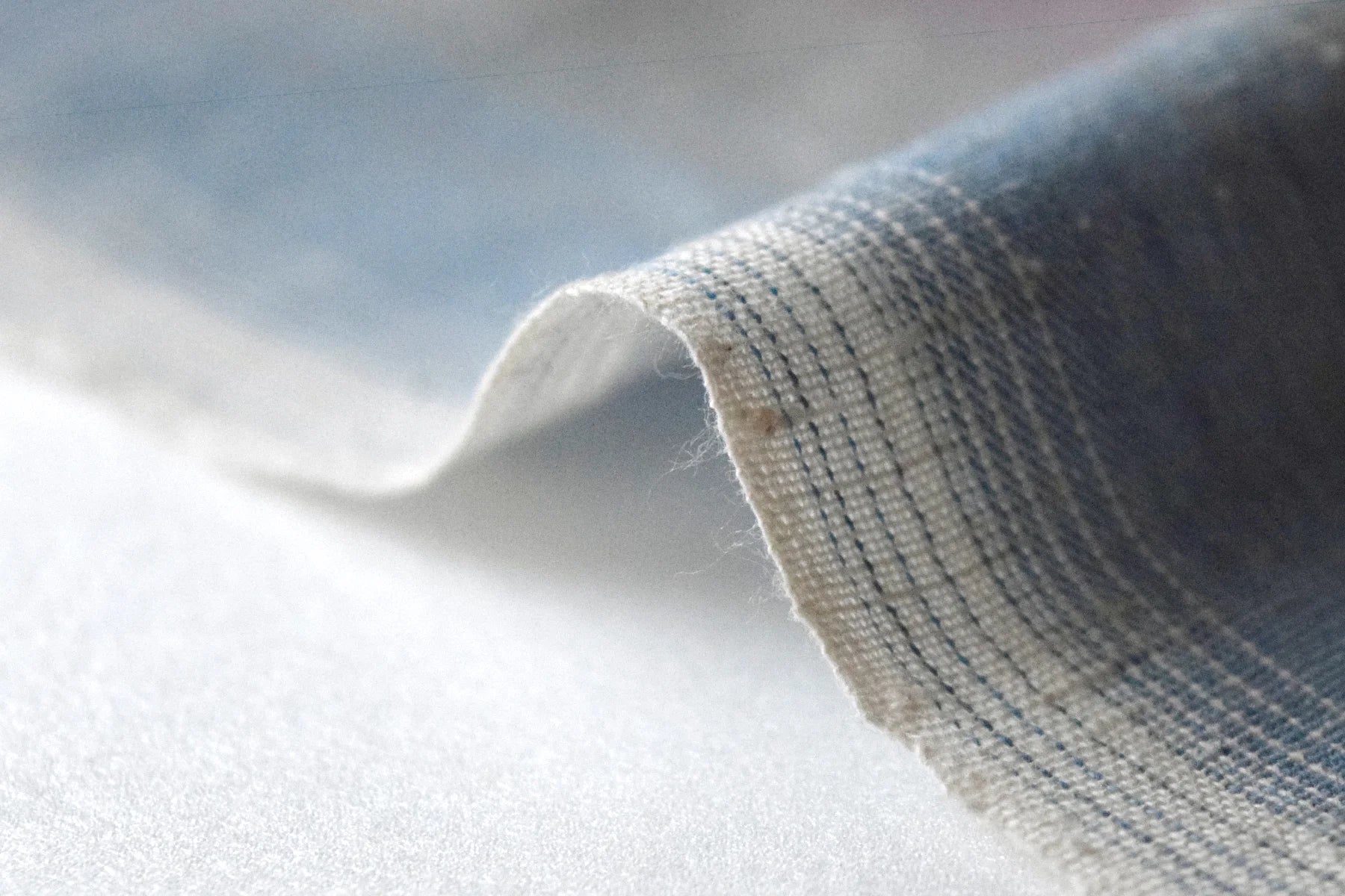 池沼織工房 千織 遠州木綿 遠州縞 月白 ※メートル売り(1=1m) fabric 池沼織工房 千織