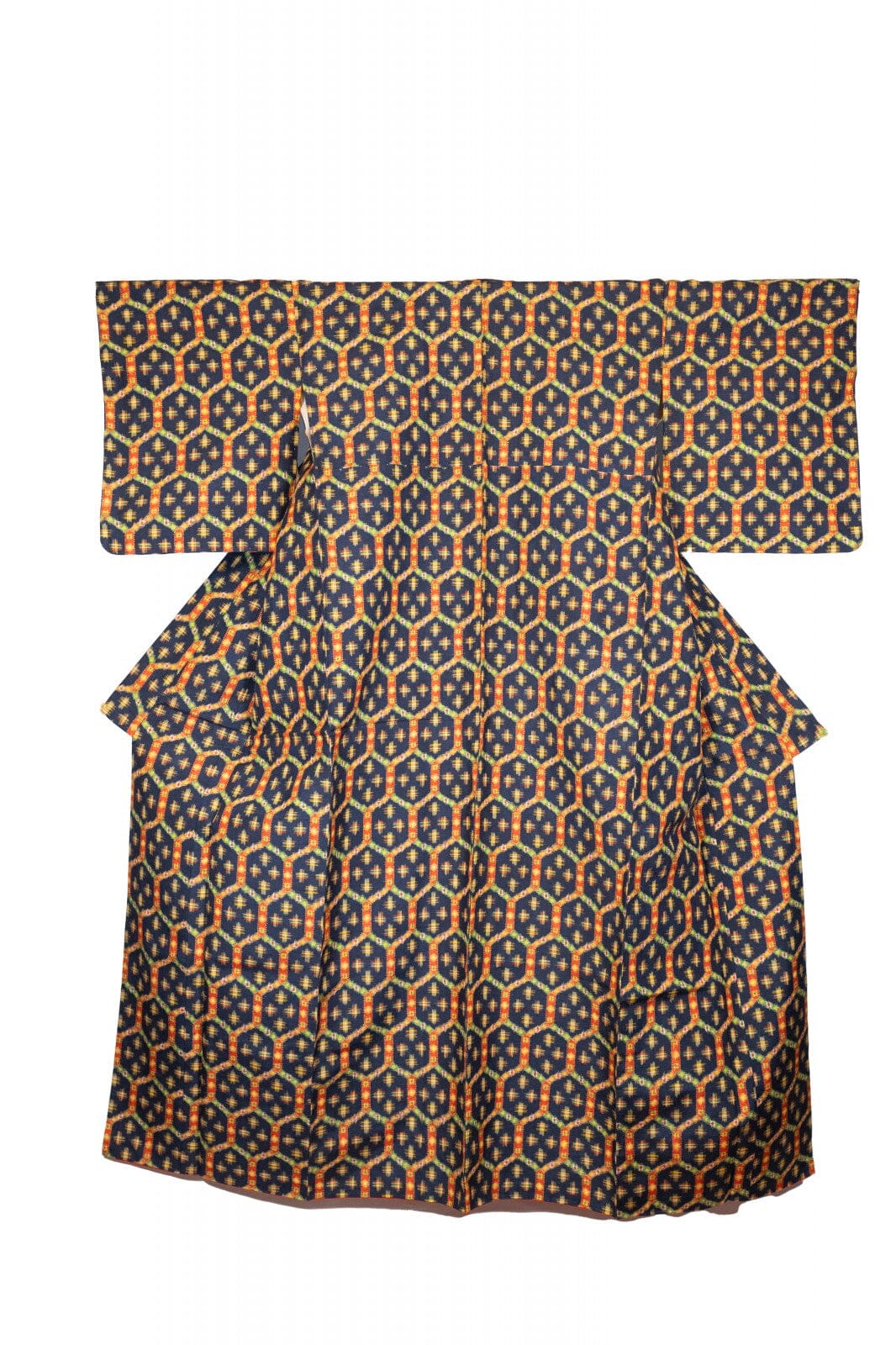 紬 身丈168cm 裄丈68cm 正絹 袷 バチ衿 KIA202502-0002 used