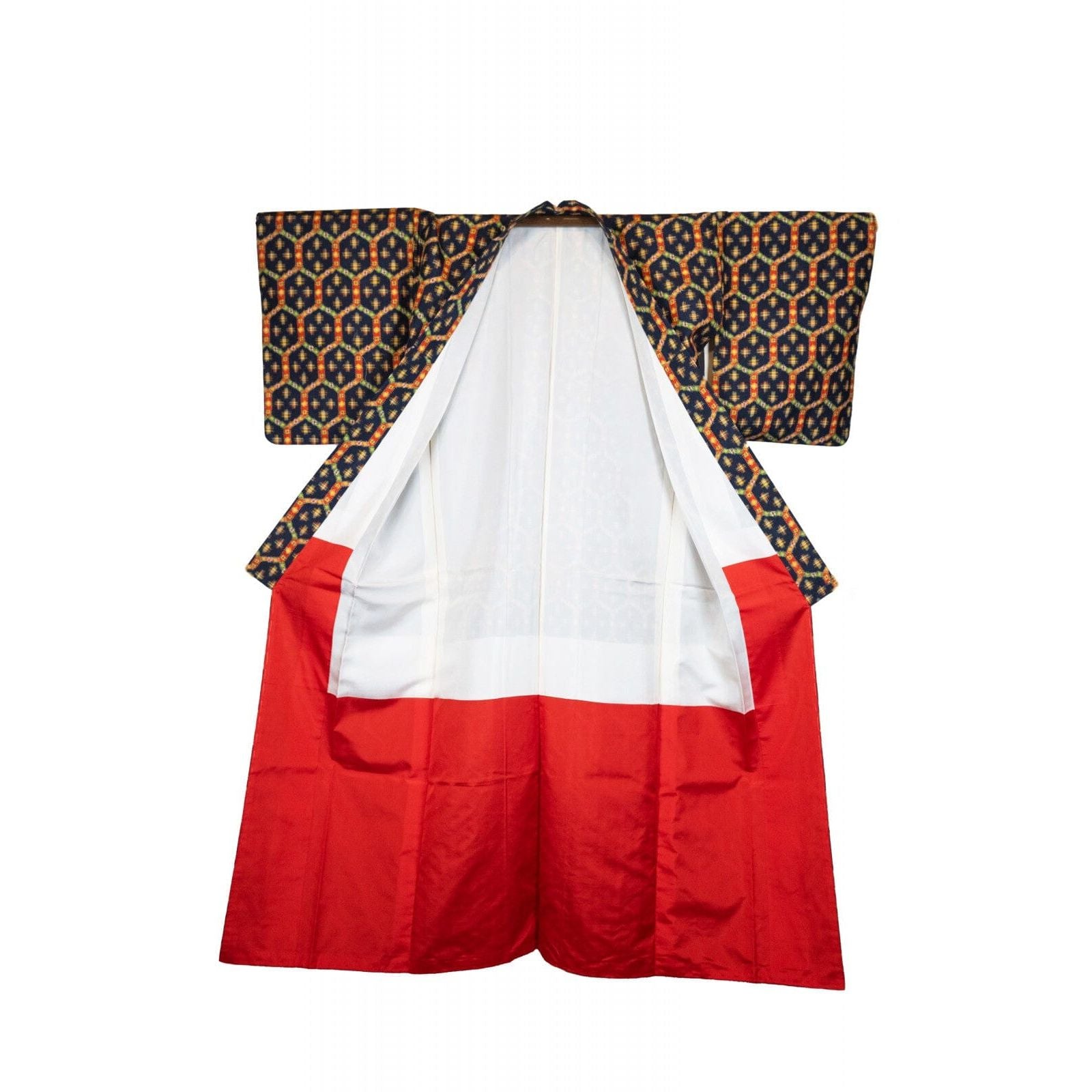 紬 身丈168cm 裄丈68cm 正絹 袷 バチ衿 KIA202502-0002 used