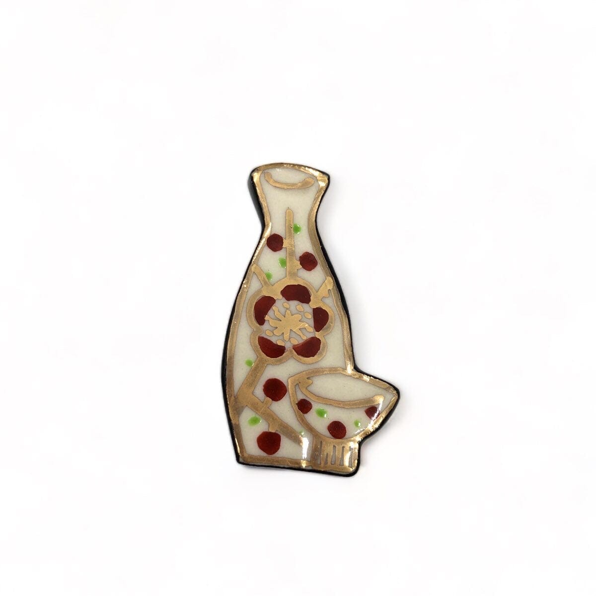 GO!FUKU 五福 帯留 徳利と盃 紅梅 帯留 GO!FUKU 五福