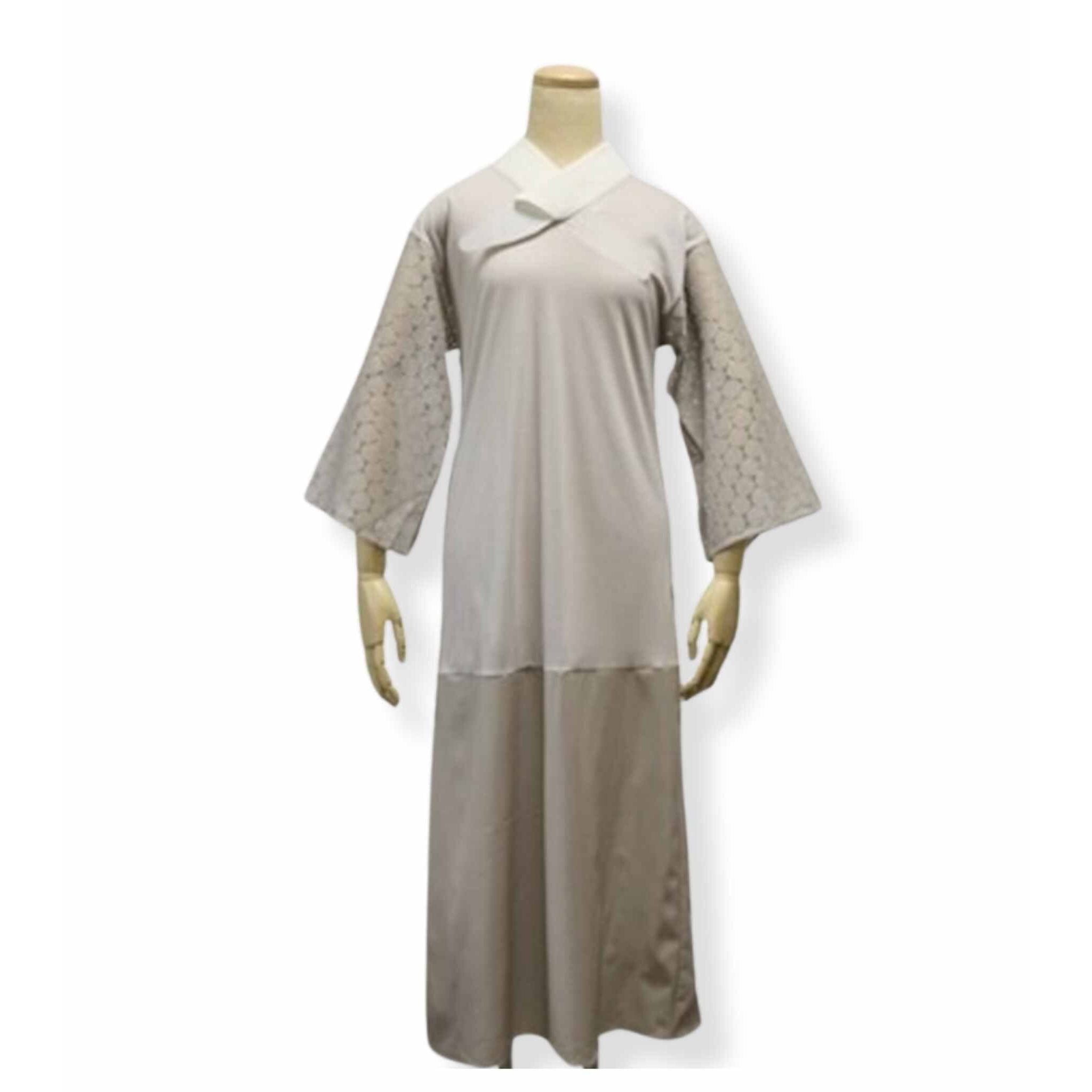 ふぁんじゅ ベルスリーブ襦袢 プレーン衿 グレージュ 【 スリップ型 襦袢 】 大原商店