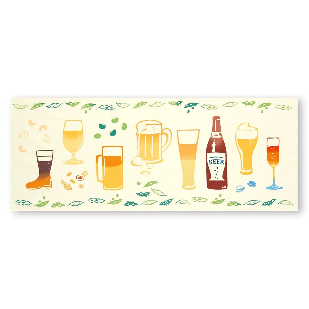 今期在庫限り【kenema 】注染手ぬぐい ビール 風呂敷 宮本株式会社