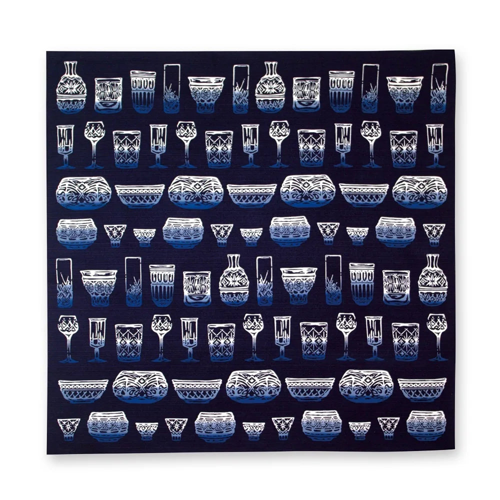 【kenema 】大風呂敷 切子硝子 風呂敷 宮本株式会社