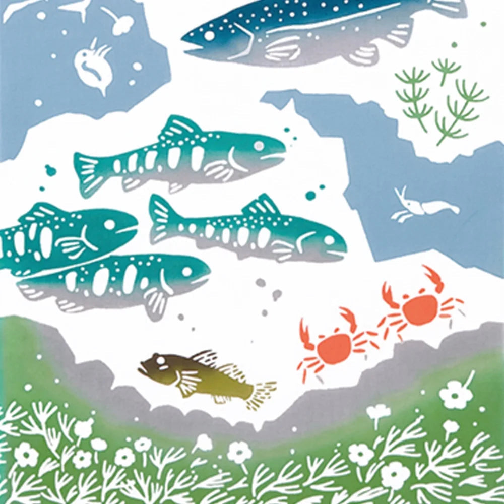 【kenema】注染手ぬぐい 淡水魚 てぬぐい 宮本株式会社