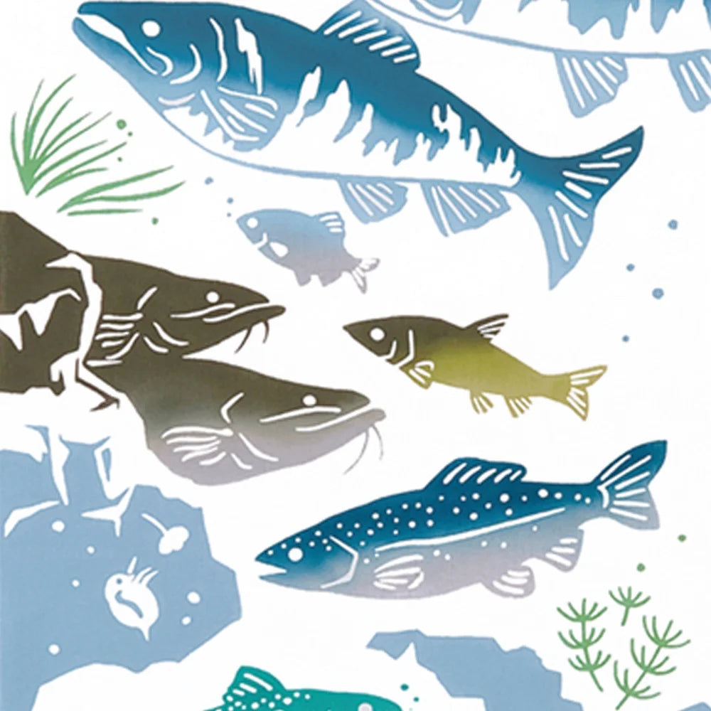 【kenema】注染手ぬぐい 淡水魚 てぬぐい 宮本株式会社