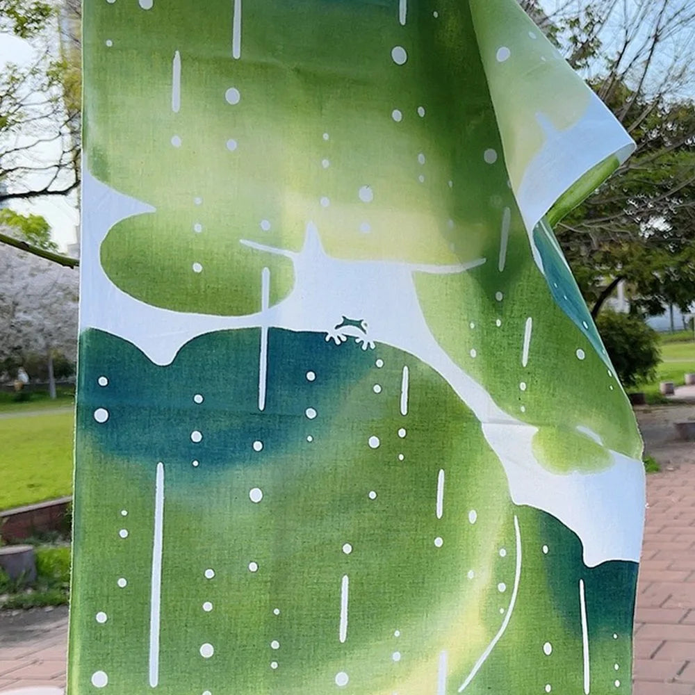 【kenema】注染手ぬぐい 甘雨の蛙 てぬぐい 宮本株式会社