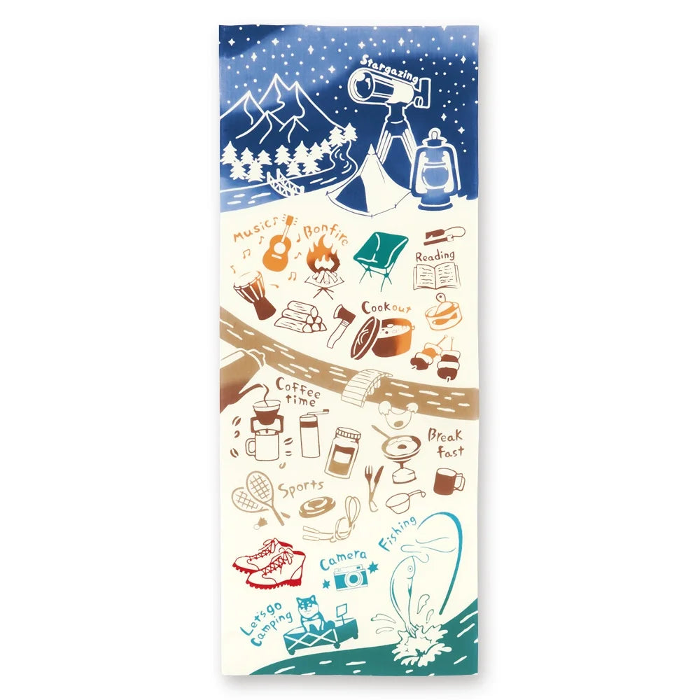 【kenema】注染手ぬぐい キャンプの過ごし方 てぬぐい 宮本株式会社