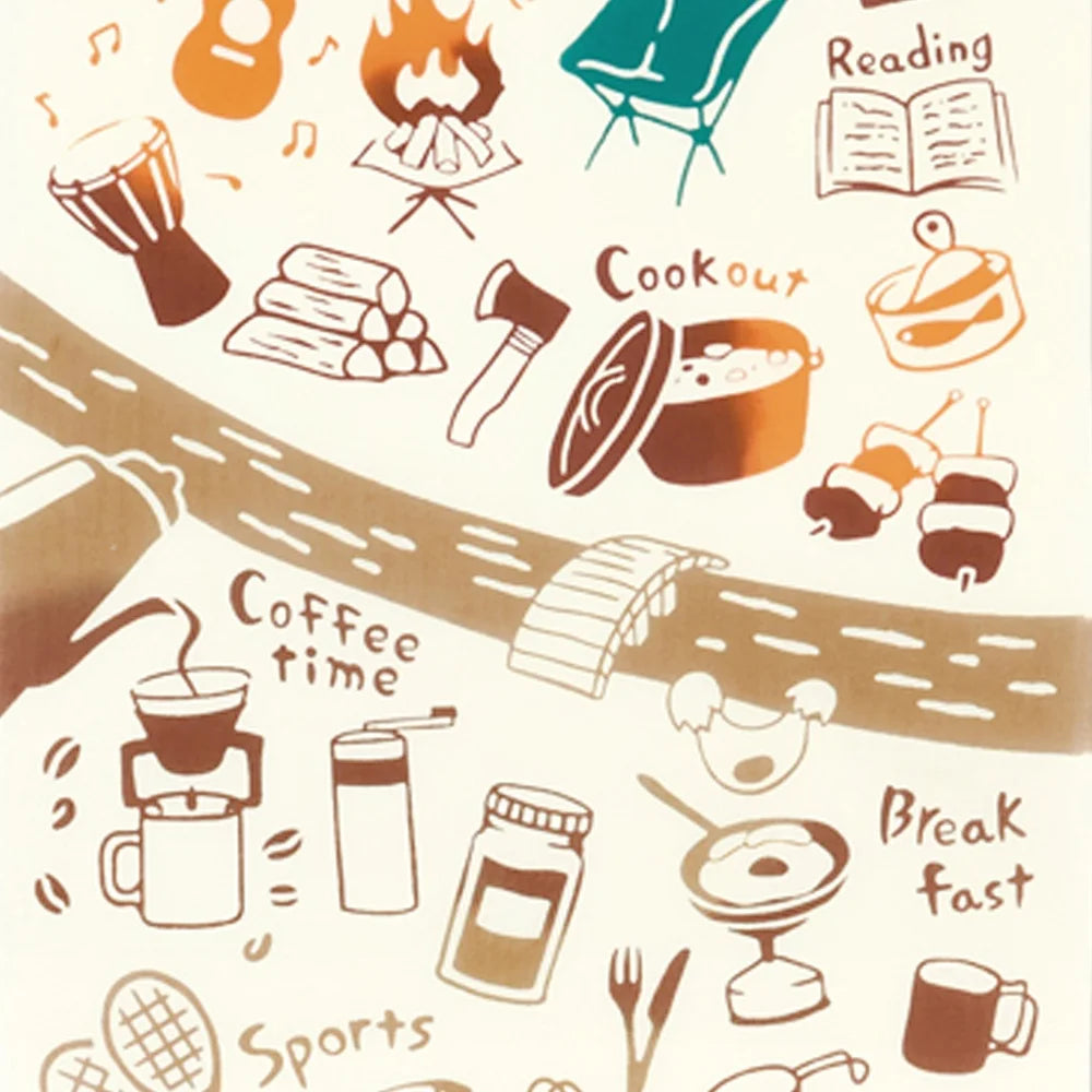 【kenema】注染手ぬぐい キャンプの過ごし方 てぬぐい 宮本株式会社