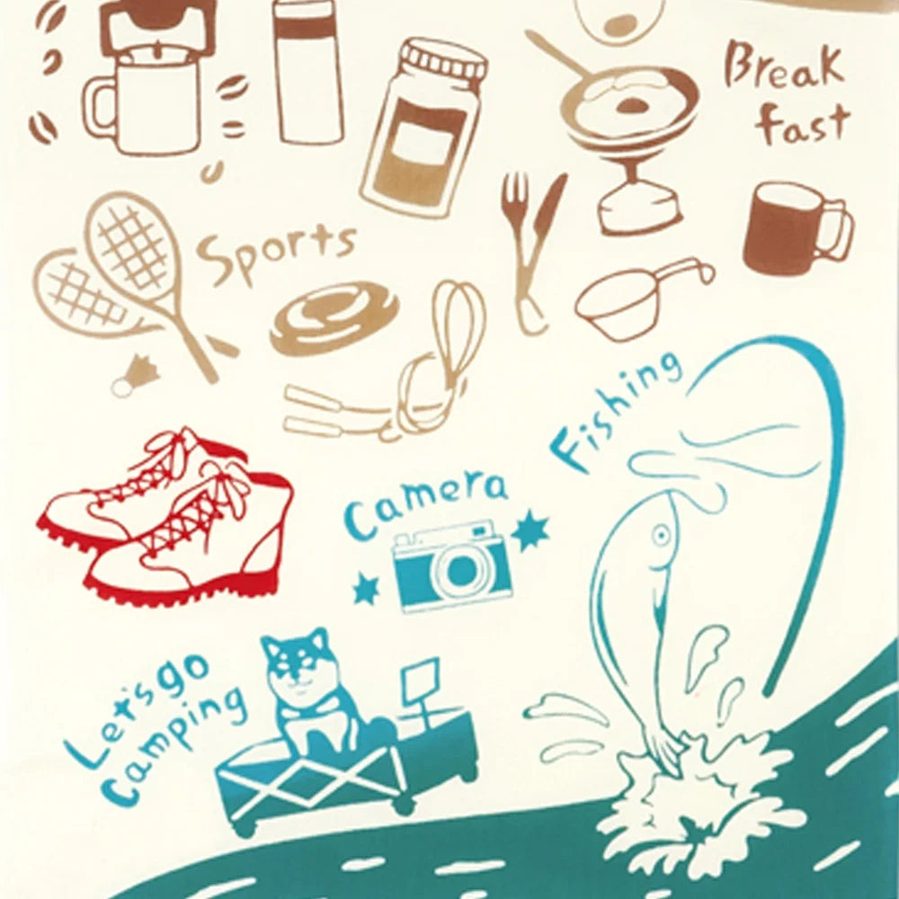 【kenema】注染手ぬぐい キャンプの過ごし方 てぬぐい 宮本株式会社