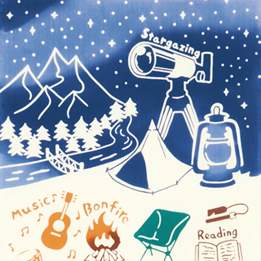 【kenema】注染手ぬぐい キャンプの過ごし方 てぬぐい 宮本株式会社