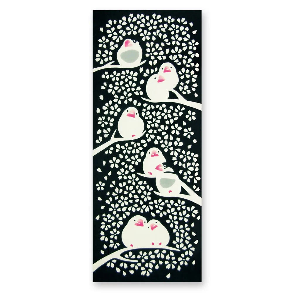 【kenema】注染手ぬぐい 桜文鳥 てぬぐい 宮本株式会社