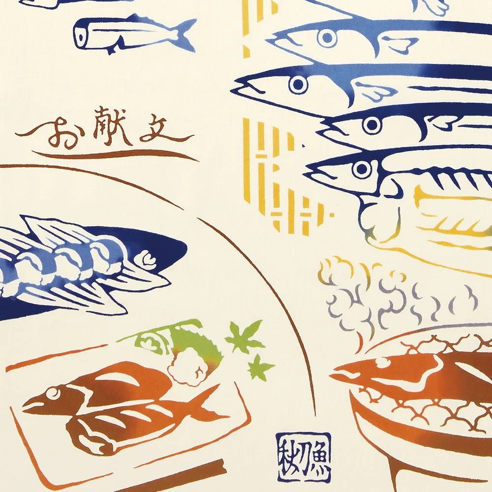 【kenema 】注染手ぬぐい 旨秋刀魚 てぬぐい 宮本(株)