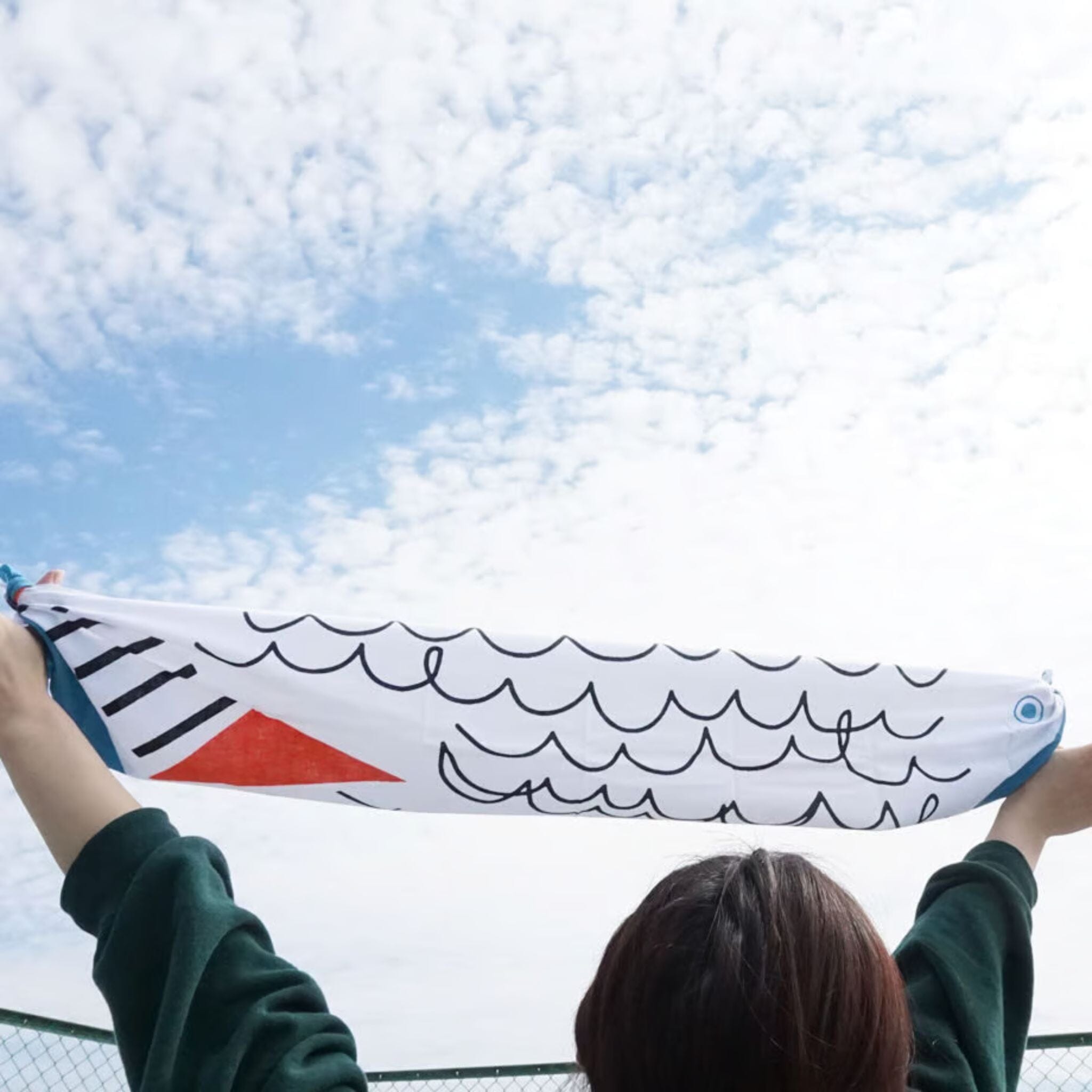 にじゆら 手ぬぐい |ハンモック フィッシュ てぬぐい にじゆら