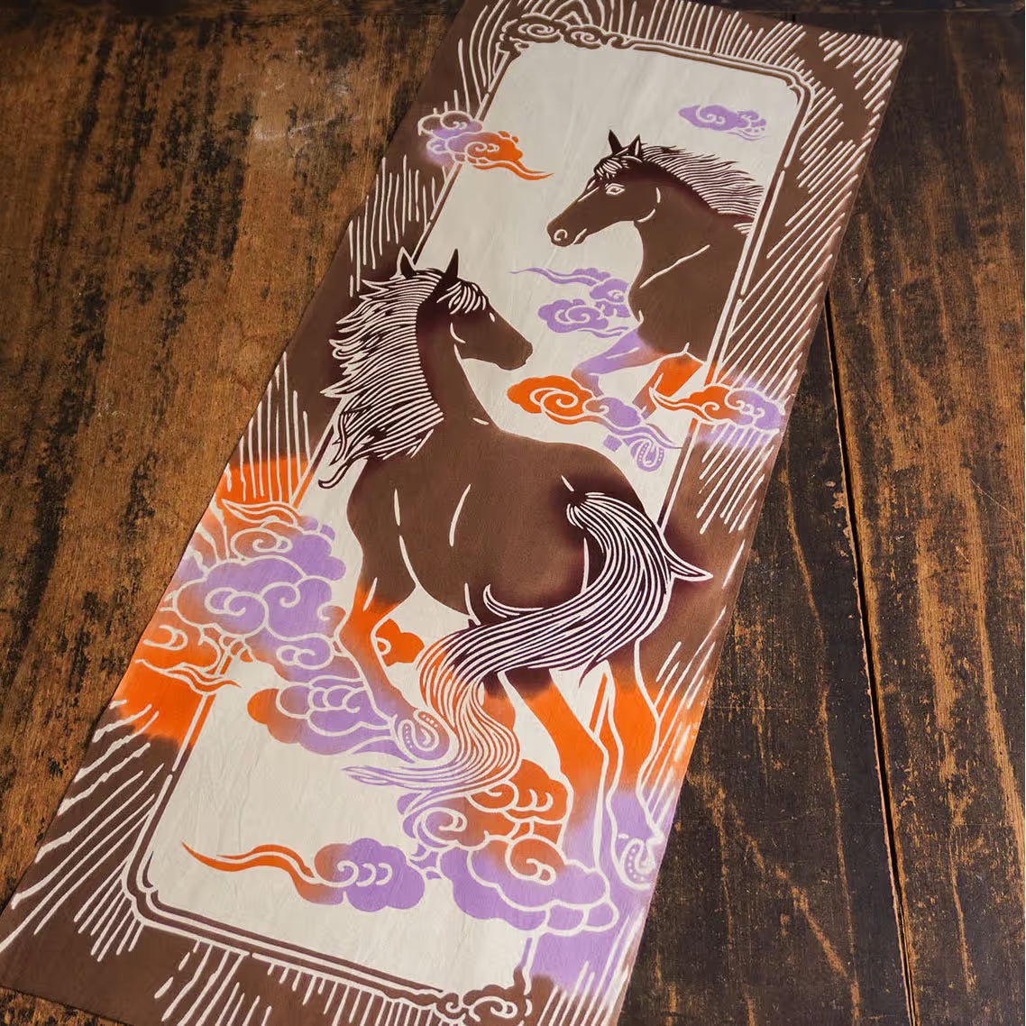 新江戸染謹製 干支てぬぐい<天駆ける馬>