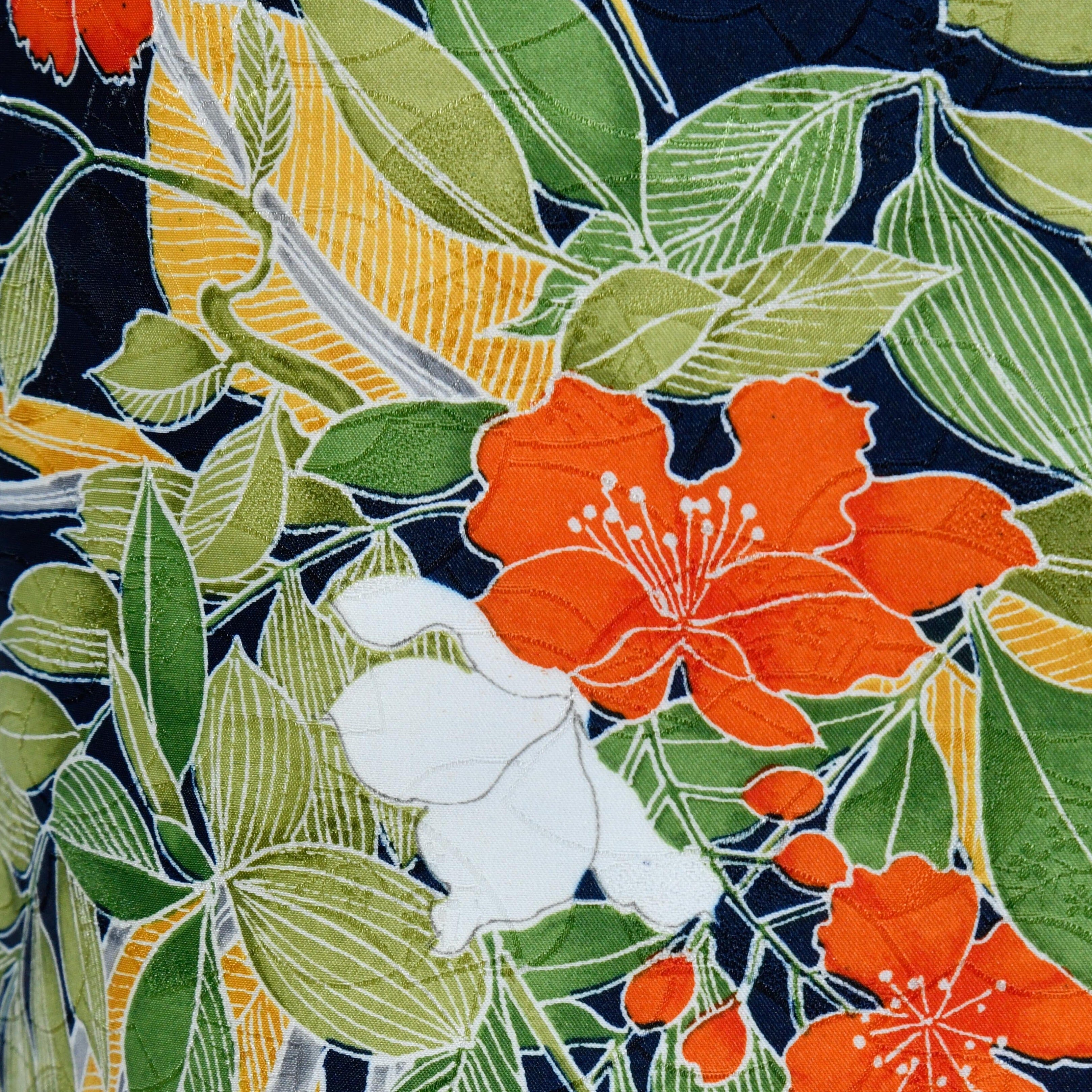 used 小紋 袷 紺地 花柄 KI23000001 着物 一六八堂 irohado