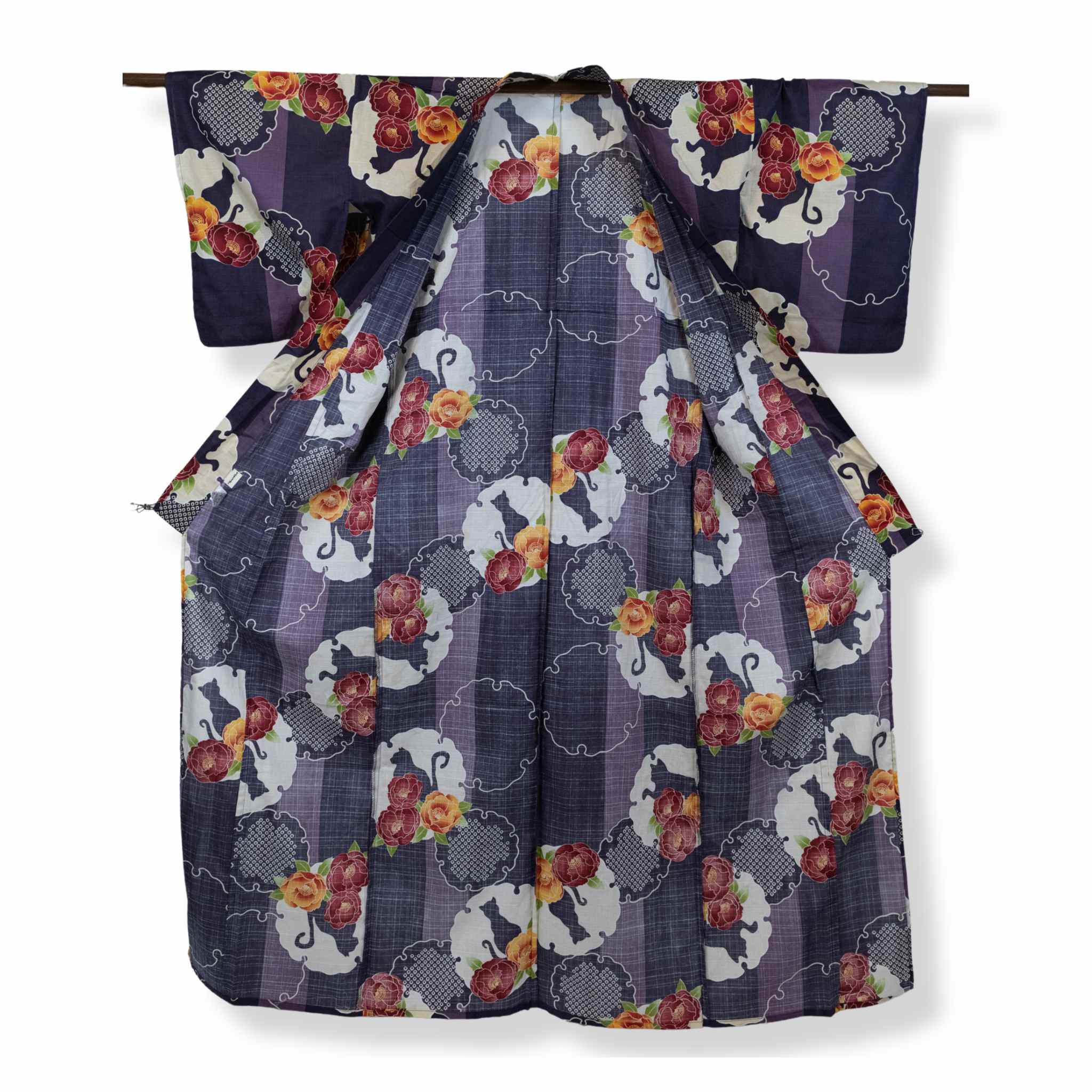 used 浴衣 雪輪に猫 YU24000008 浴衣 used