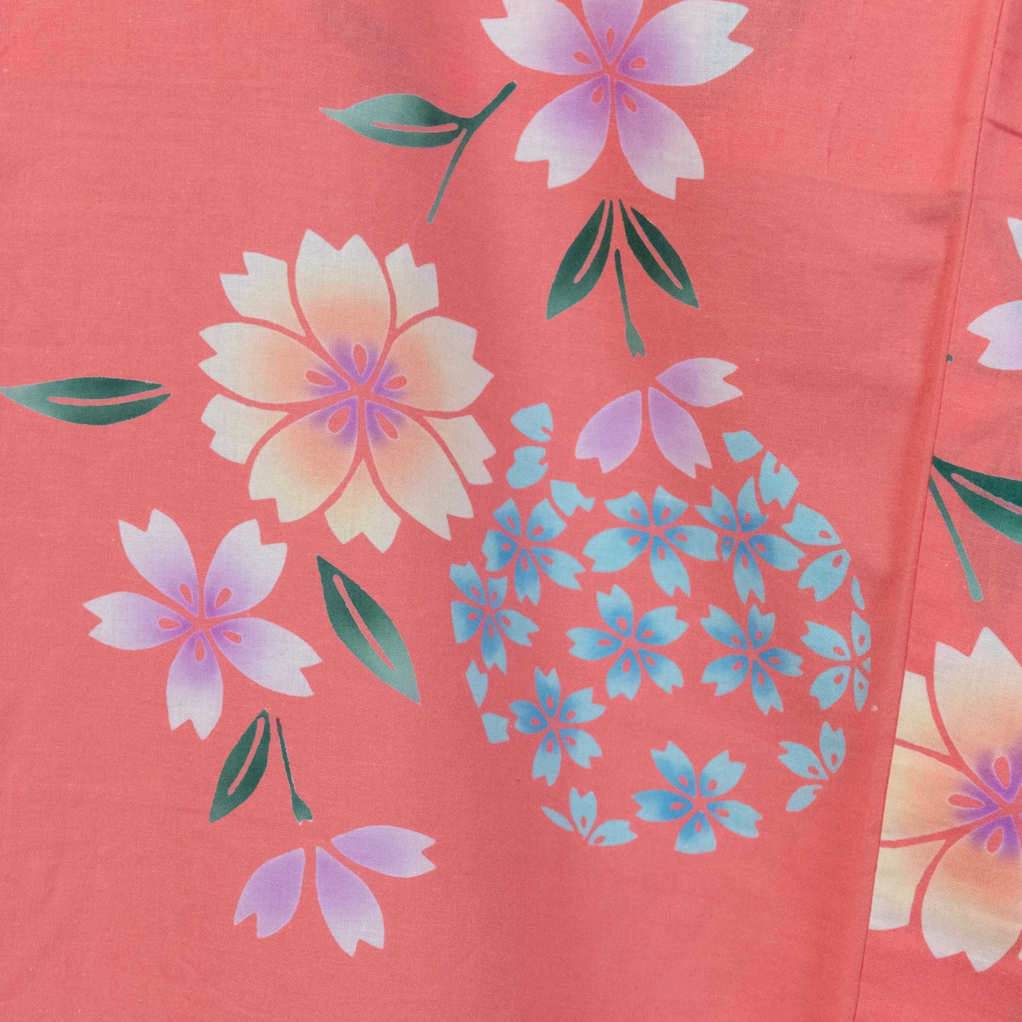 used 注染浴衣 ピンク 花柄 YU24000010 浴衣 used