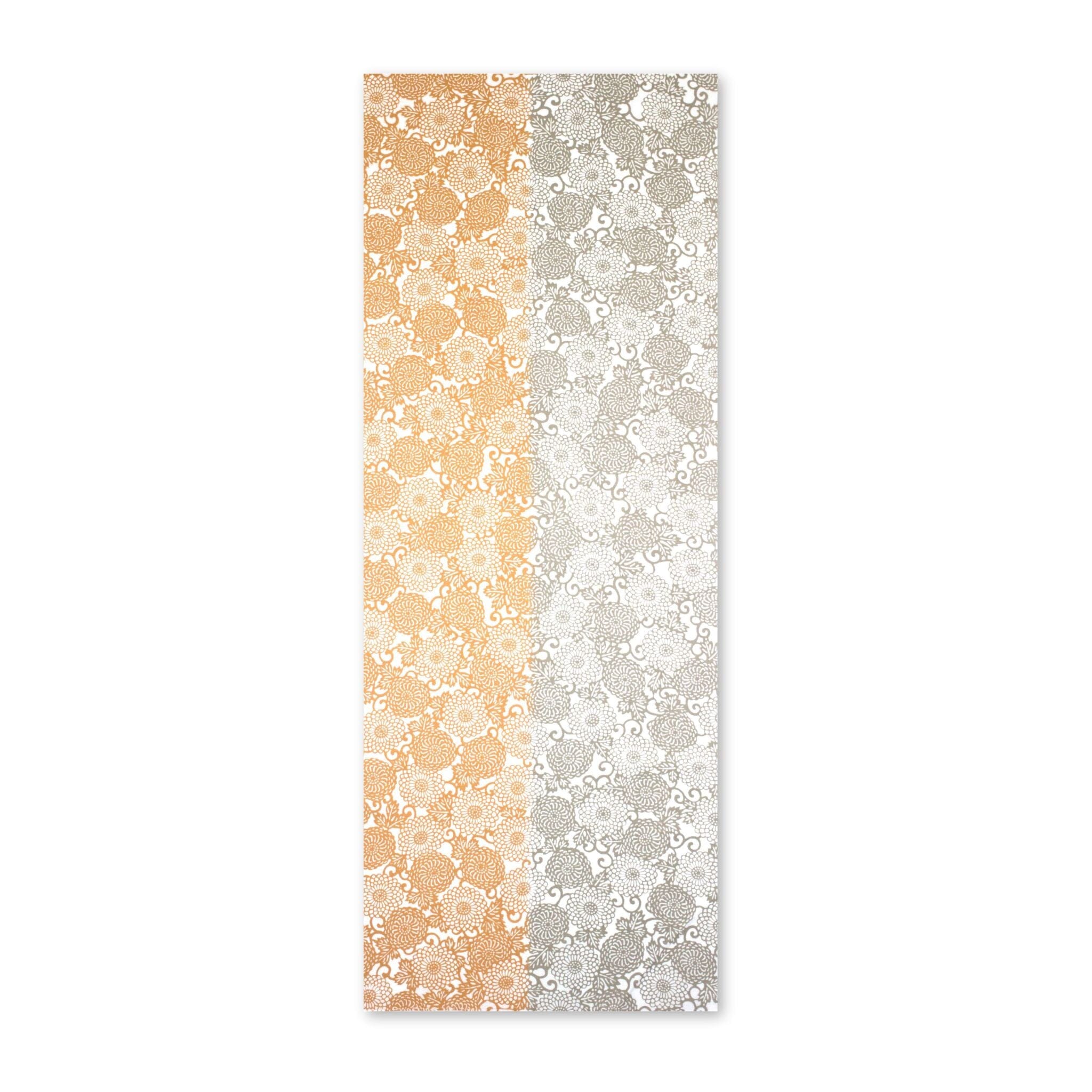 新江戸染 丸久商店 復刻てぬぐい<菊唐草>橙と鼠 てぬぐい 新江戸染 丸久商店