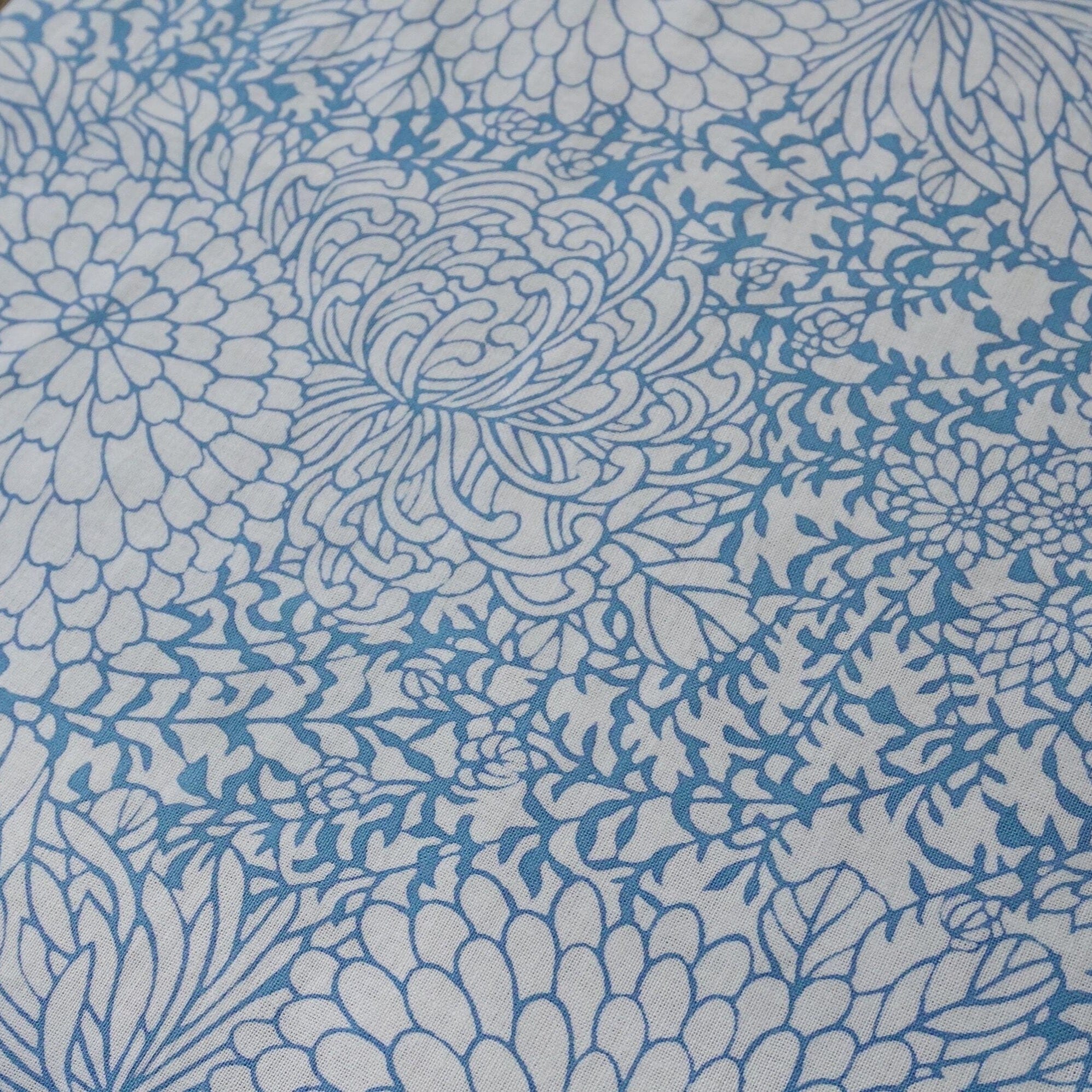 新江戸染 丸久商店 復刻てぬぐい<重ね菊> てぬぐい 新江戸染 丸久商店 水色