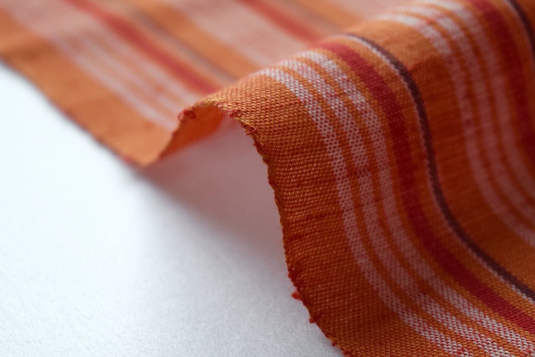 池沼織工房 千織 遠州棉紬 千織縞 甘柿 ※メートル売り(1=1m) fabric 池沼織工房 千織