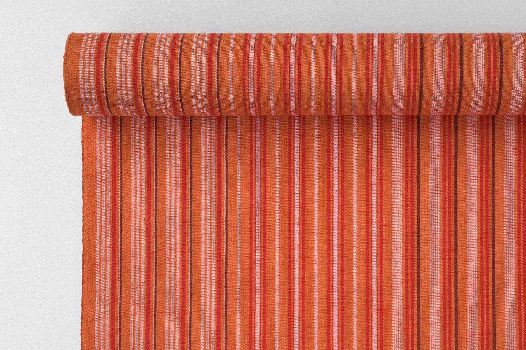 池沼織工房 千織 遠州棉紬 千織縞 甘柿 ※メートル売り(1=1m) fabric 池沼織工房 千織