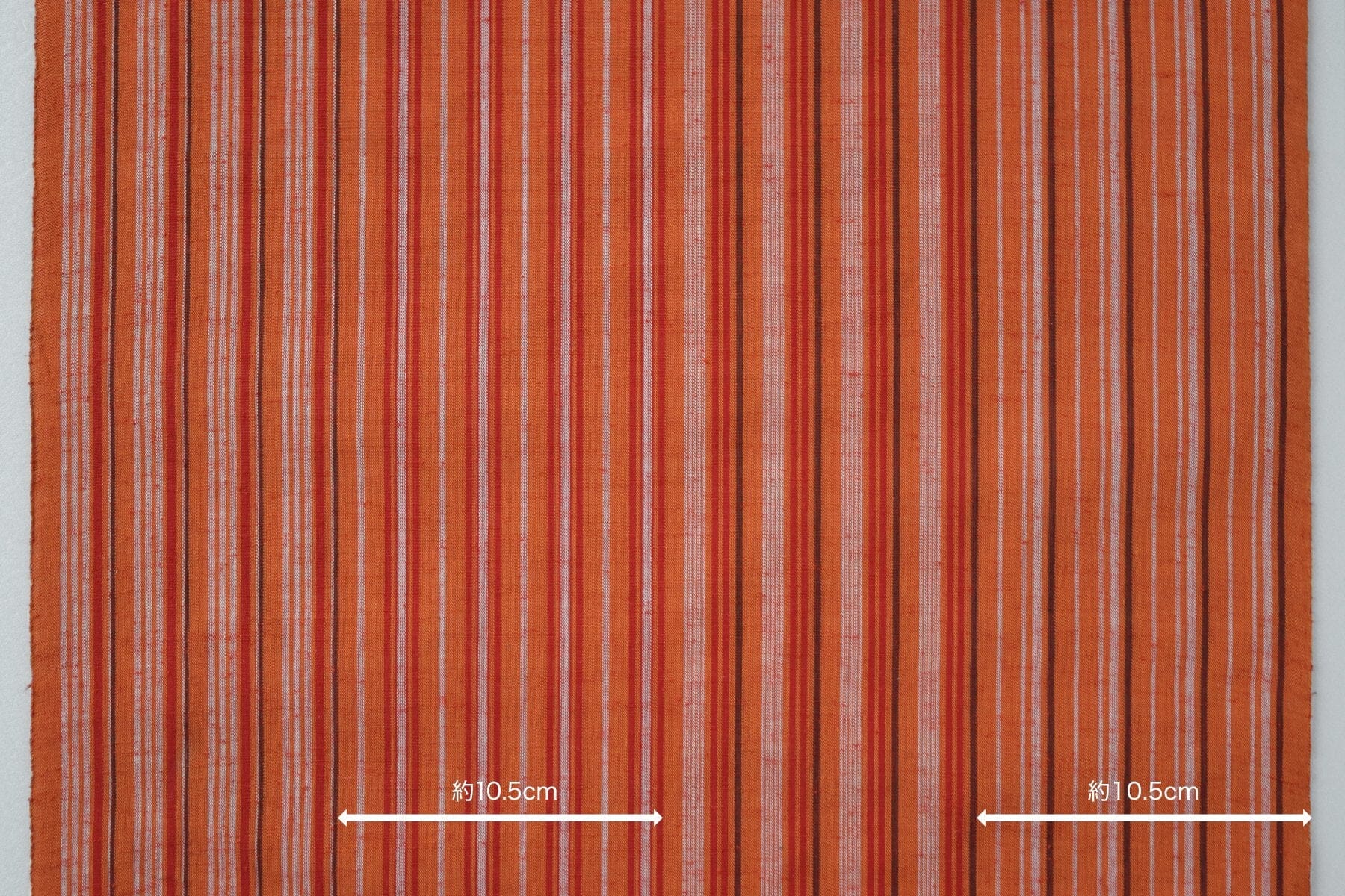 池沼織工房 千織 遠州棉紬 千織縞 甘柿 ※メートル売り(1=1m) fabric 池沼織工房 千織