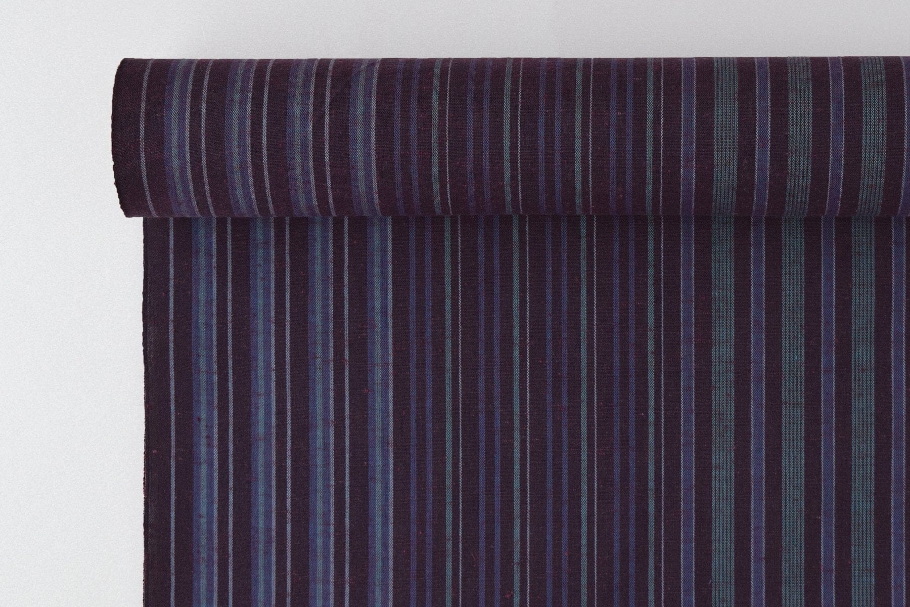 池沼織工房 千織 遠州棉紬 千織縞 紫 ※メートル売り(1=1m) fabric 池沼織工房 千織