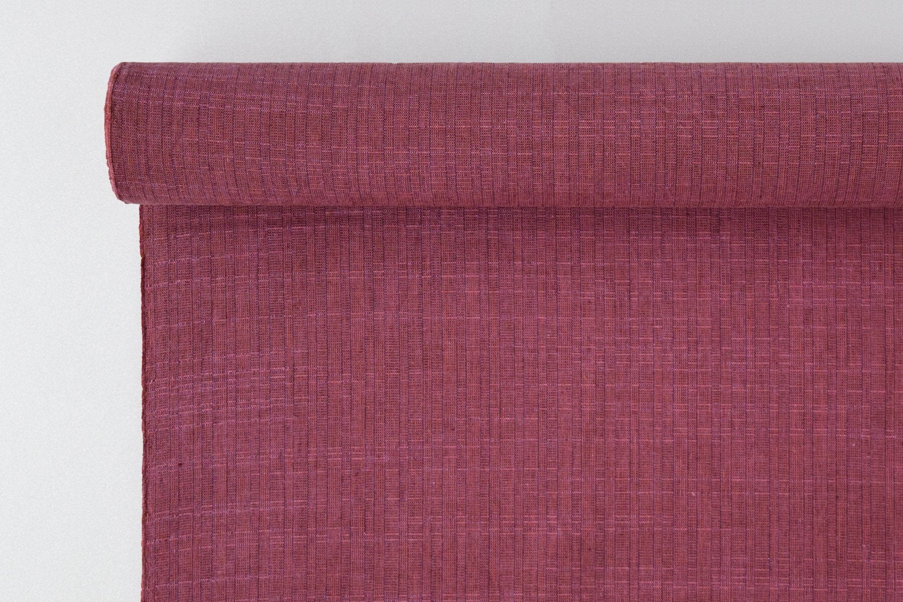 池沼織工房 遠州棉紬 あじろ アカ×ピンク(巾40cm) ※メートル売り(1=1m) カジュアル着物 池沼織工房 千織