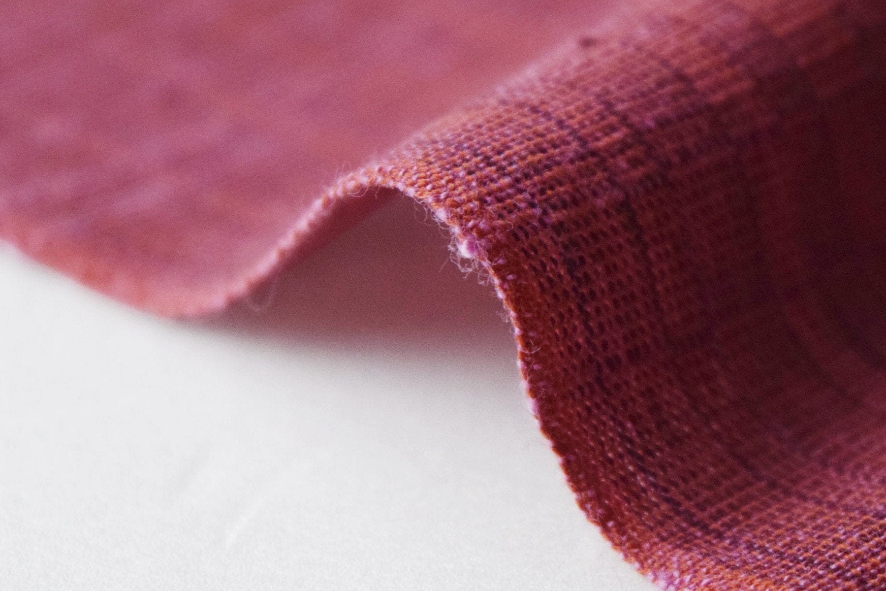 池沼織工房 遠州棉紬 あじろ アカ×ピンク(巾40cm) ※メートル売り(1=1m) カジュアル着物 池沼織工房 千織