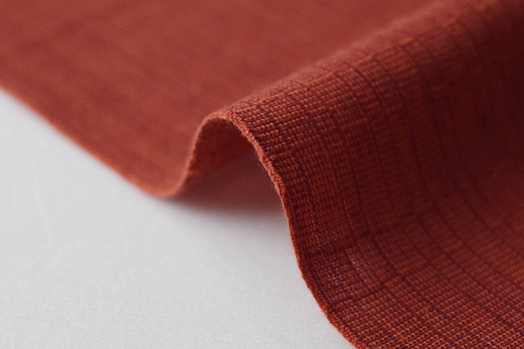 池沼織工房 遠州棉紬 あじろ アカ×レンガ(巾36cm) ※メートル売り(1=1m) fabric 池沼織工房 千織