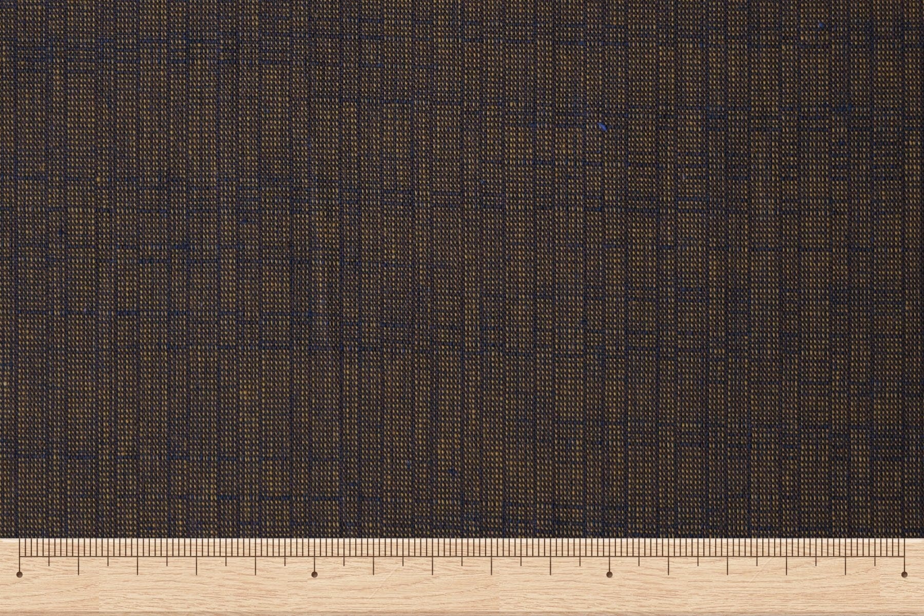 池沼織工房 遠州棉紬 あじろ カラシ×コン(巾36cm) ※メートル売り(1=1m) fabric 池沼織工房 千織