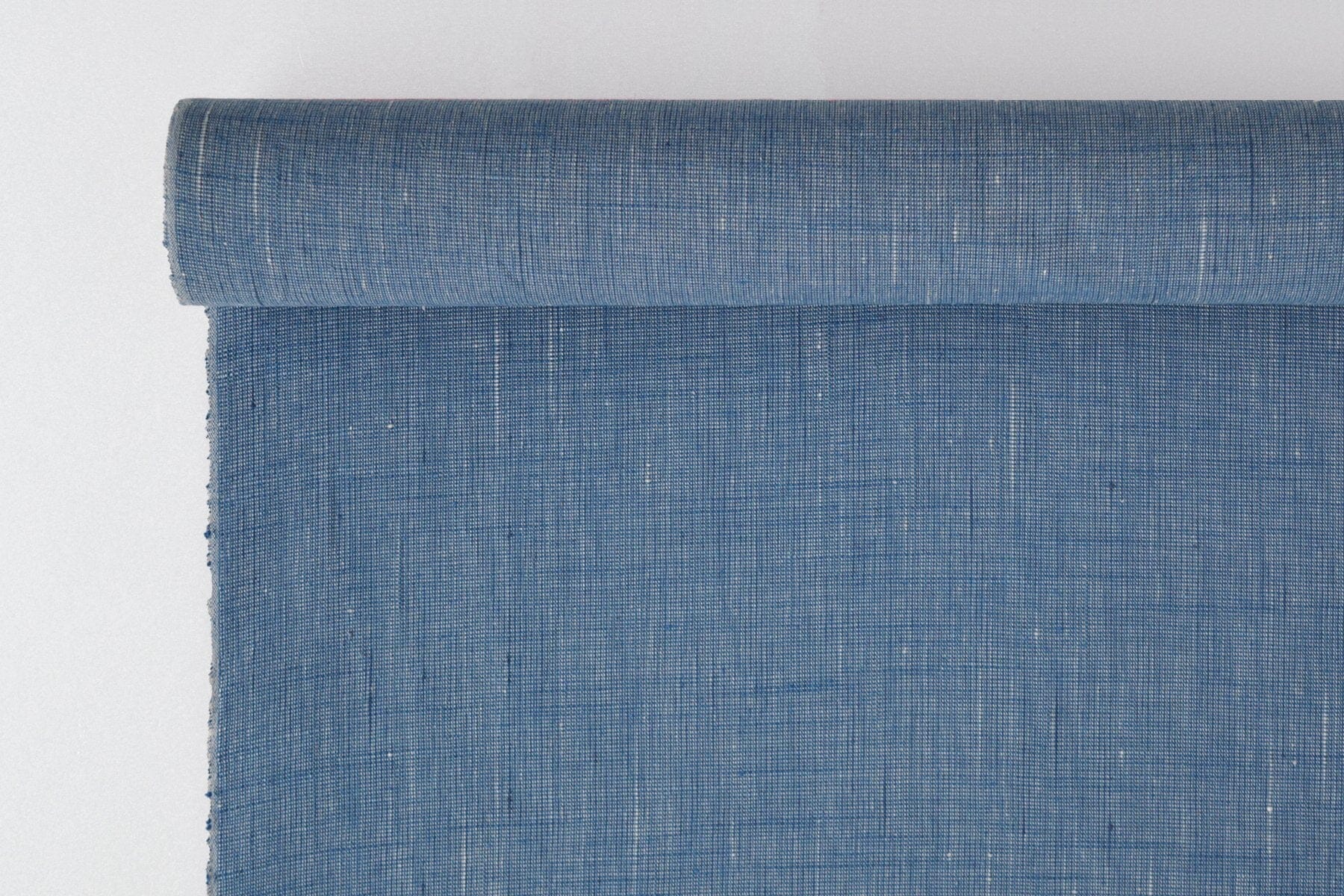 池沼織工房 遠州棉紬 みぞれ アオ×アオ ※メートル売り(1=1m) fabric 池沼織工房 千織