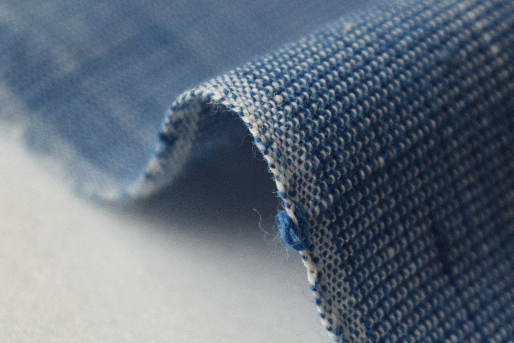 池沼織工房 遠州棉紬 みぞれ アオ×アオ ※メートル売り(1=1m) fabric 池沼織工房 千織