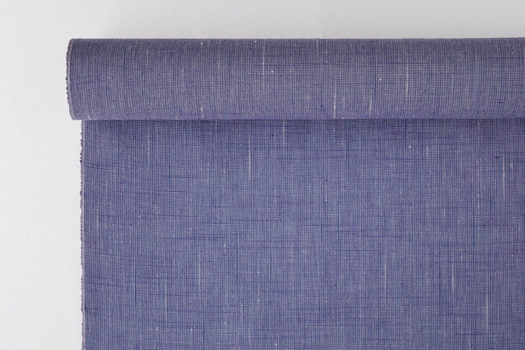 池沼織工房 遠州棉紬 みぞれ アオ×ムラサキ ※メートル売り(1=1m) fabric 池沼織工房 千織