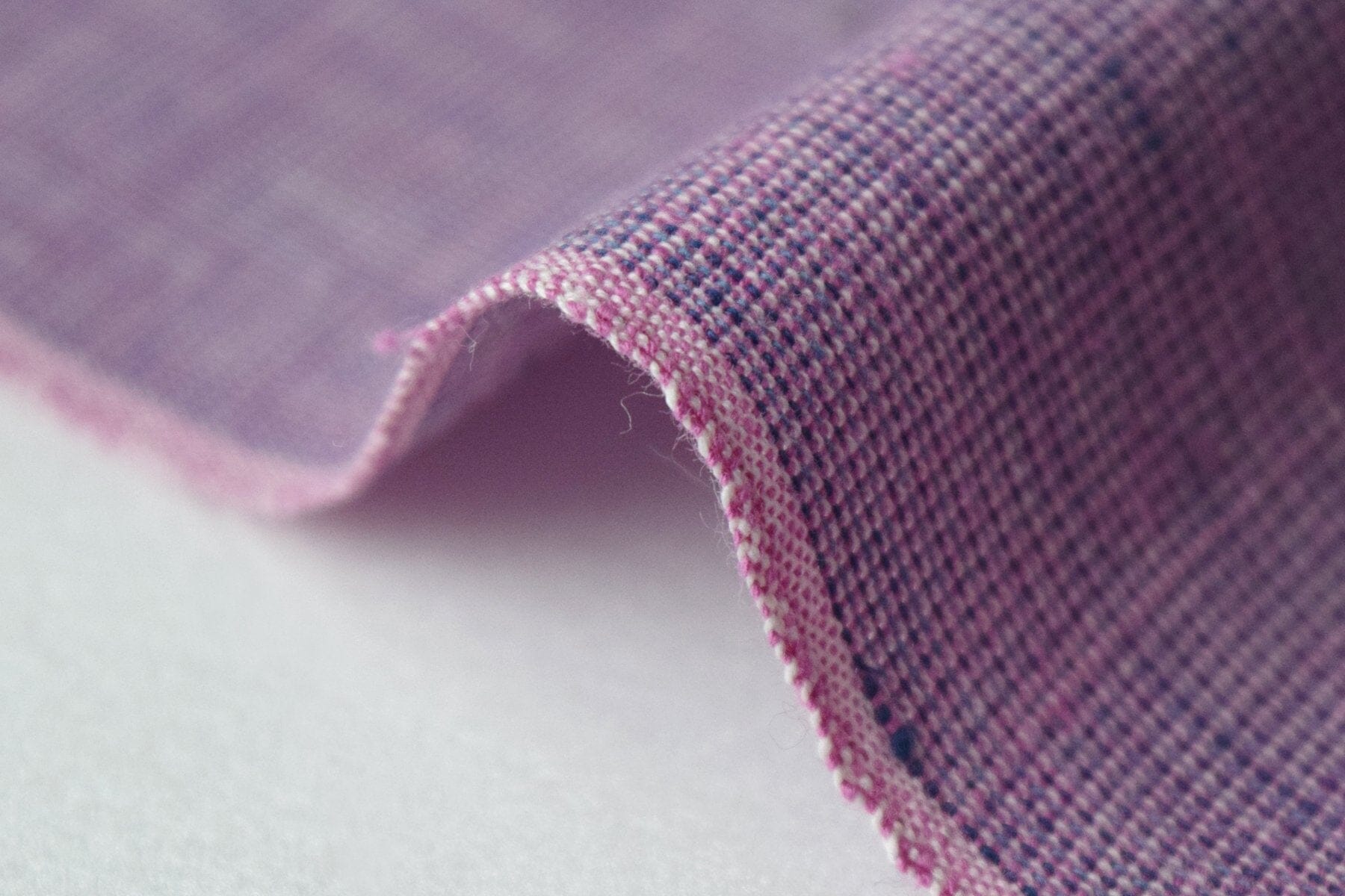 池沼織工房 遠州棉紬 みぞれ アオ×ピンク ※メートル売り(1=1m) fabric 池沼織工房 千織