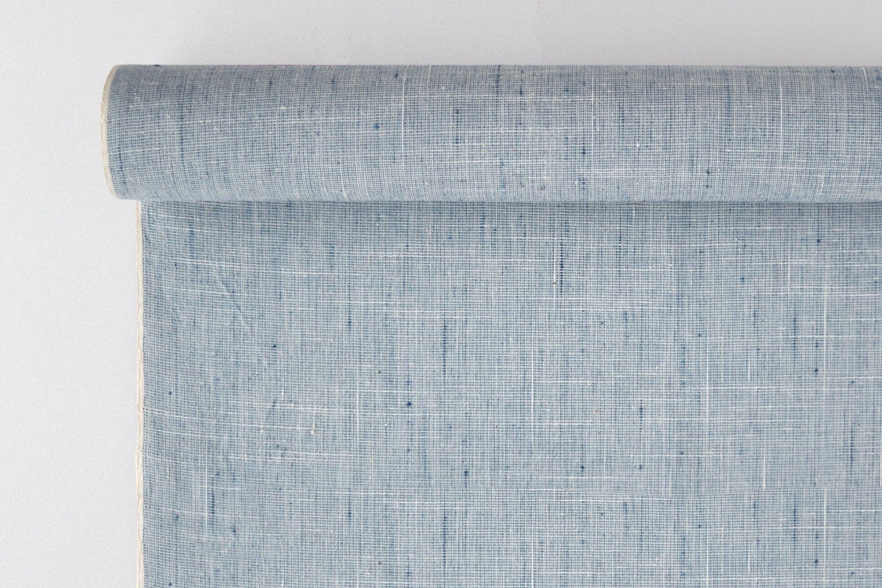 池沼織工房 遠州棉紬 みぞれ アオ×シロ ※メートル売り(1=1m) fabric 池沼織工房 千織