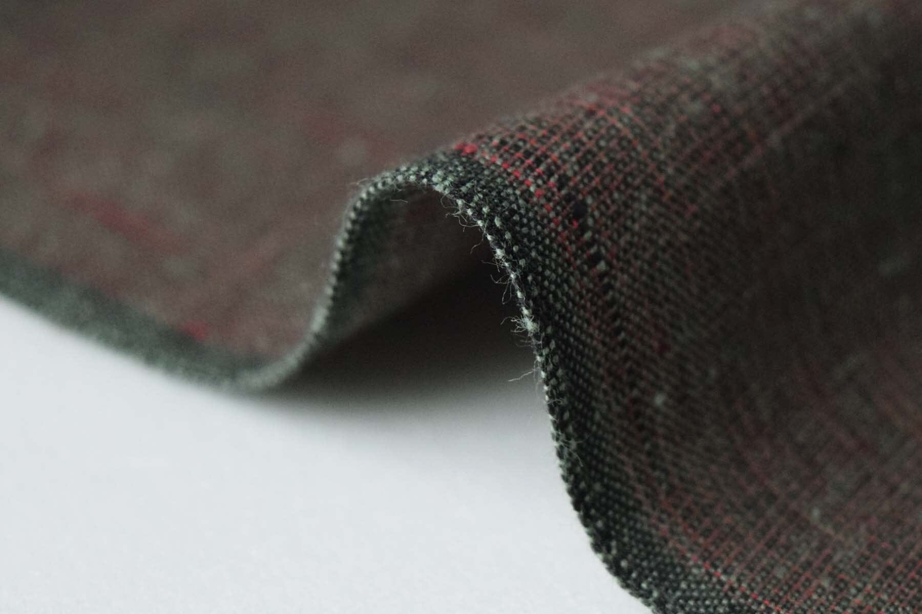 池沼織工房 遠州棉紬 みぞれ 黒×草色 ※メートル売り(1=1m) fabric 池沼織工房 千織