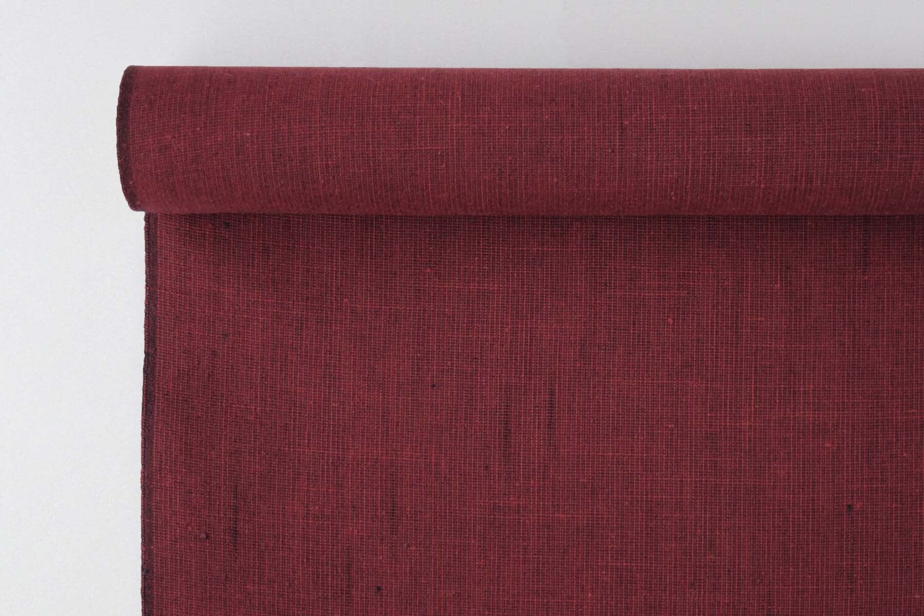 池沼織工房 遠州棉紬 みぞれ 黒×赤臙脂 ※メートル売り(1=1m) fabric 池沼織工房 千織