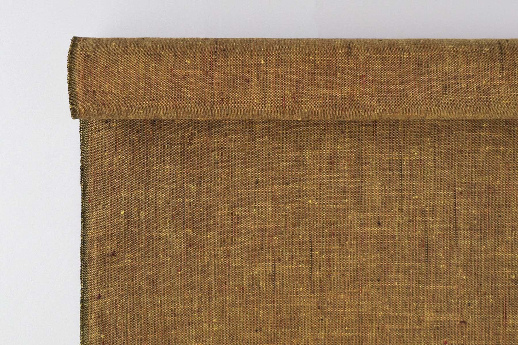 池沼織工房 遠州棉紬 みぞれ 黒×黄 ※メートル売り(1=1m) fabric 池沼織工房 千織