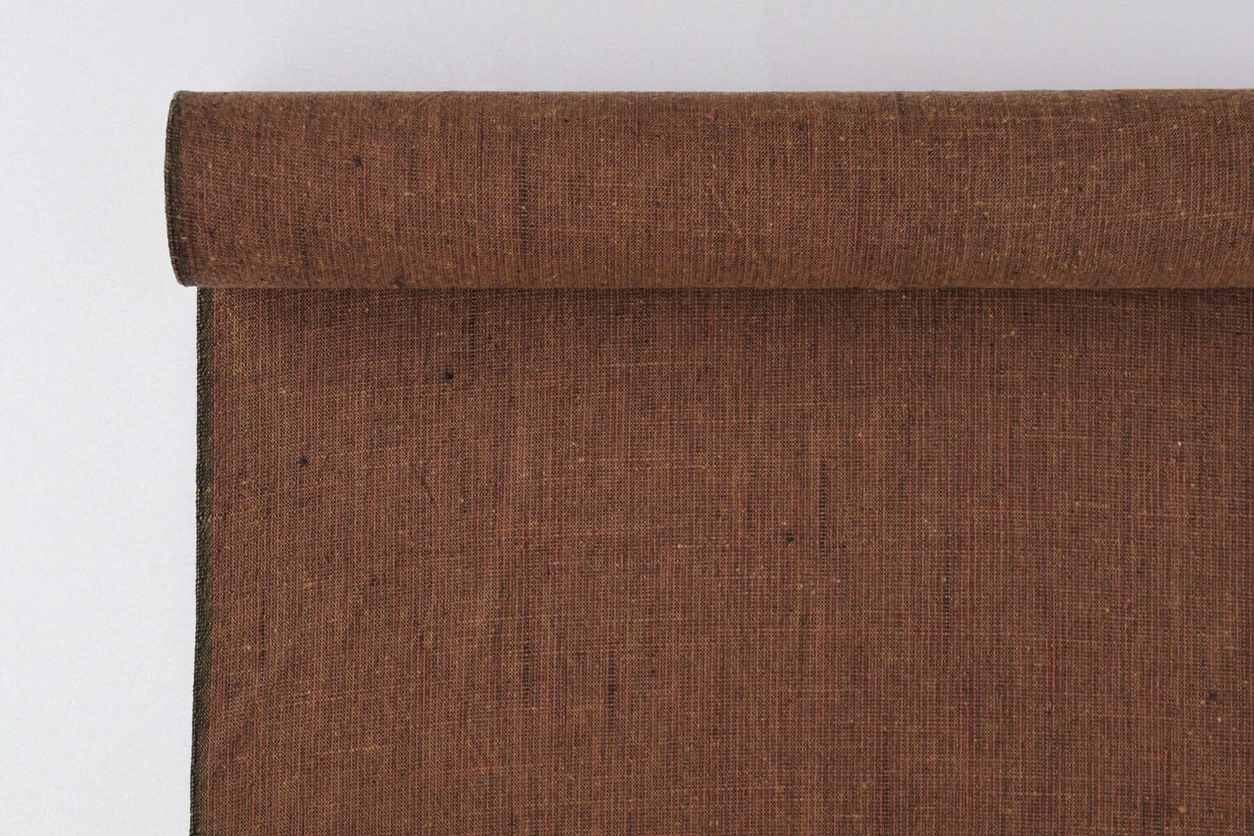 池沼織工房 遠州棉紬 みぞれ 黒×伽羅 ※メートル売り(1=1m) fabric 池沼織工房 千織