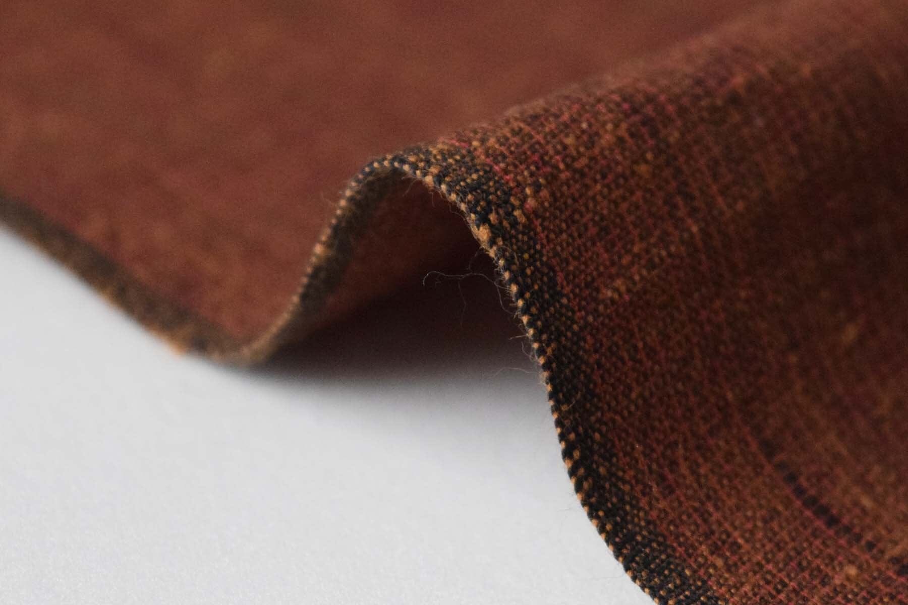 池沼織工房 遠州棉紬 みぞれ 黒×伽羅 ※メートル売り(1=1m) fabric 池沼織工房 千織