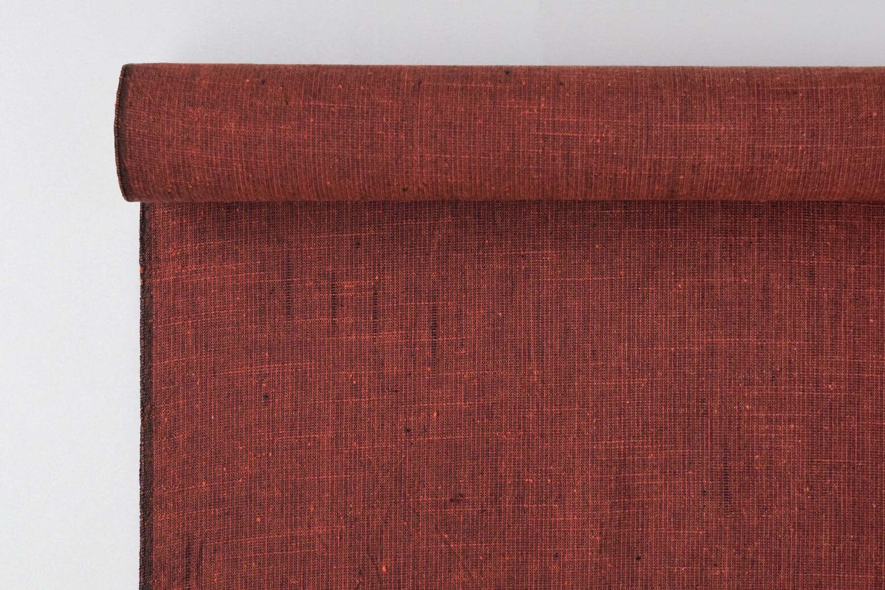 池沼織工房 遠州棉紬 みぞれ 黒×煉瓦 ※メートル売り(1=1m) fabric 池沼織工房 千織