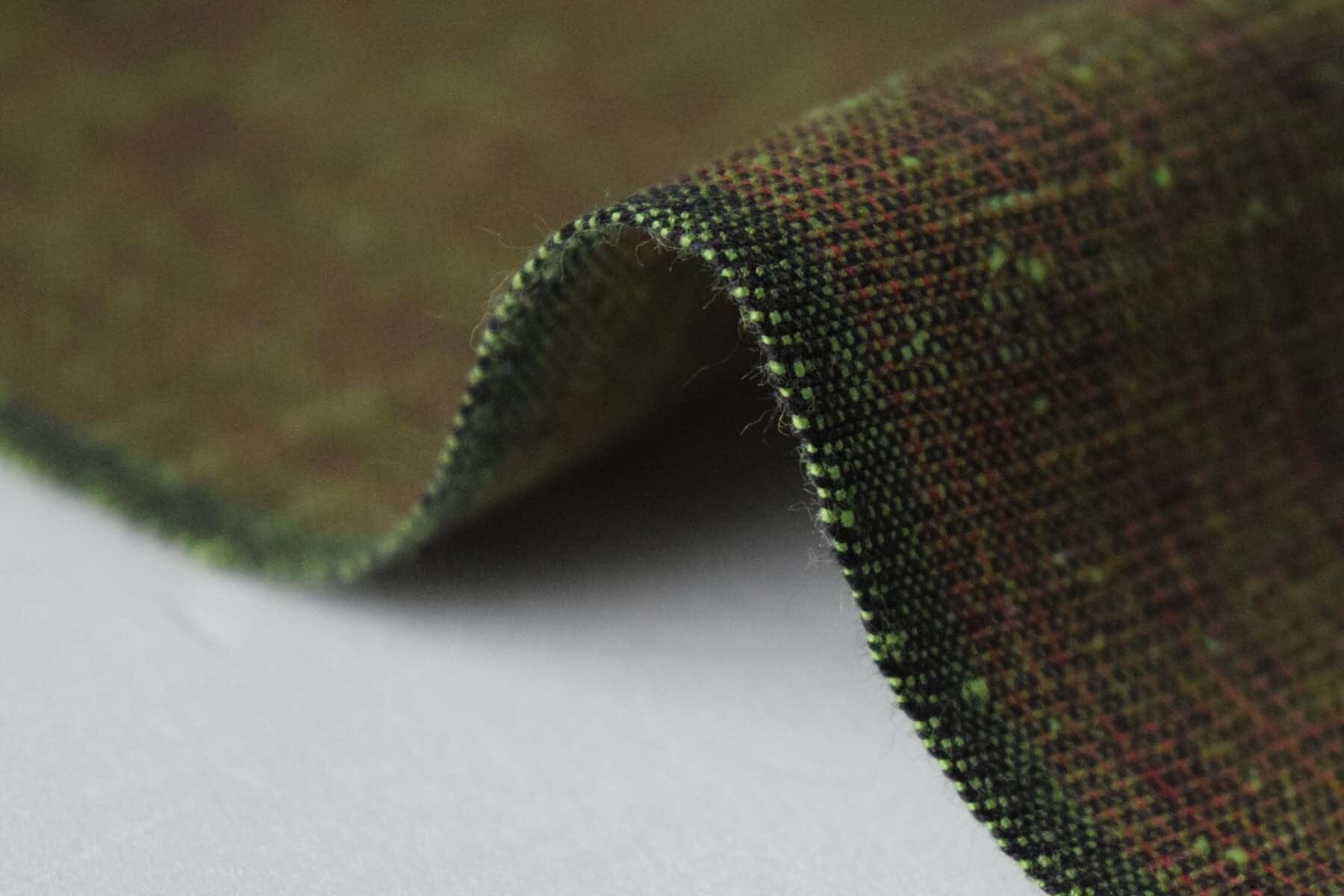 池沼織工房 遠州棉紬 みぞれ 黒×若草 ※メートル売り(1=1m) fabric 池沼織工房 千織