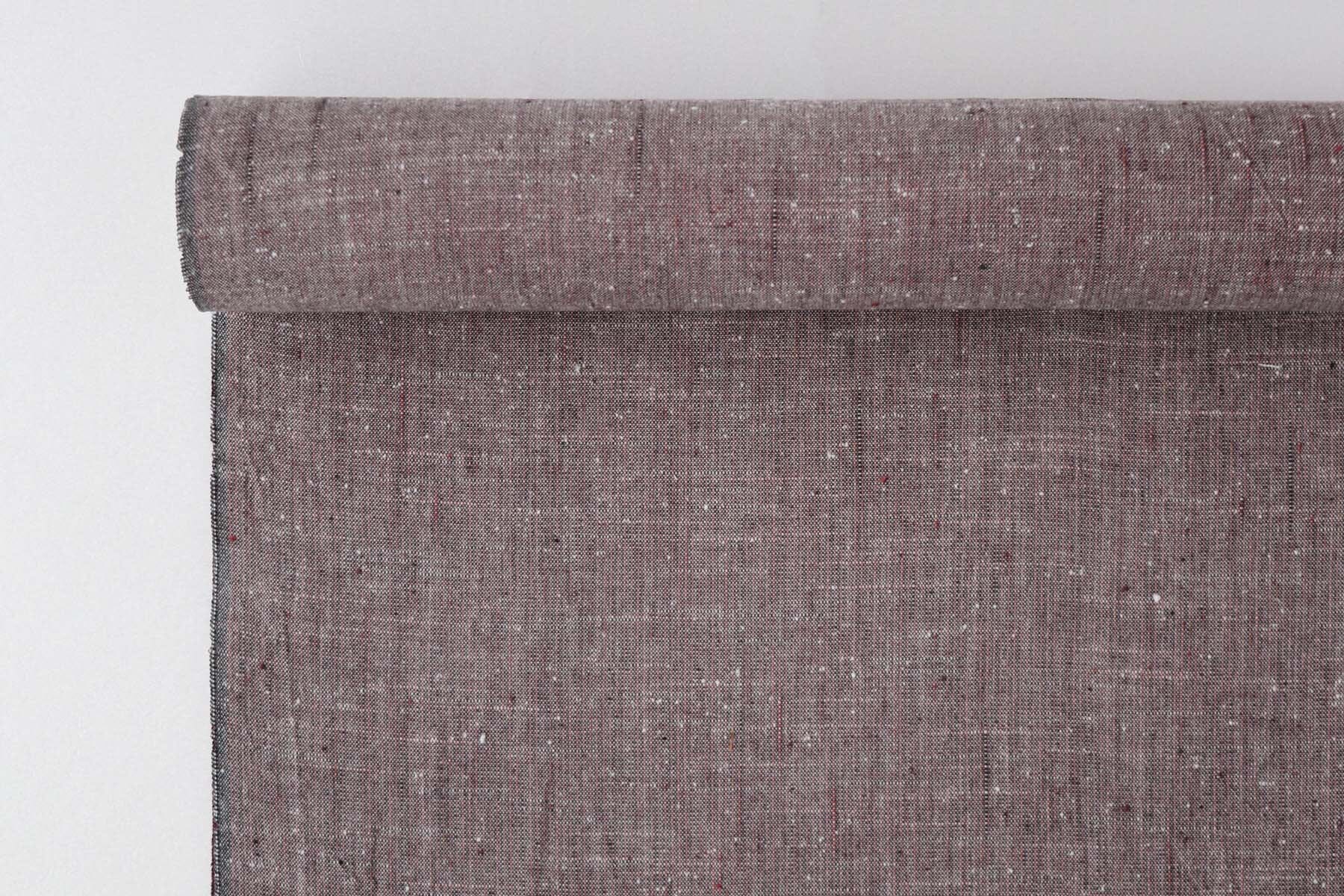 池沼織工房 遠州棉紬 みぞれ 黒×生成 ※メートル売り(1=1m) fabric 池沼織工房 千織