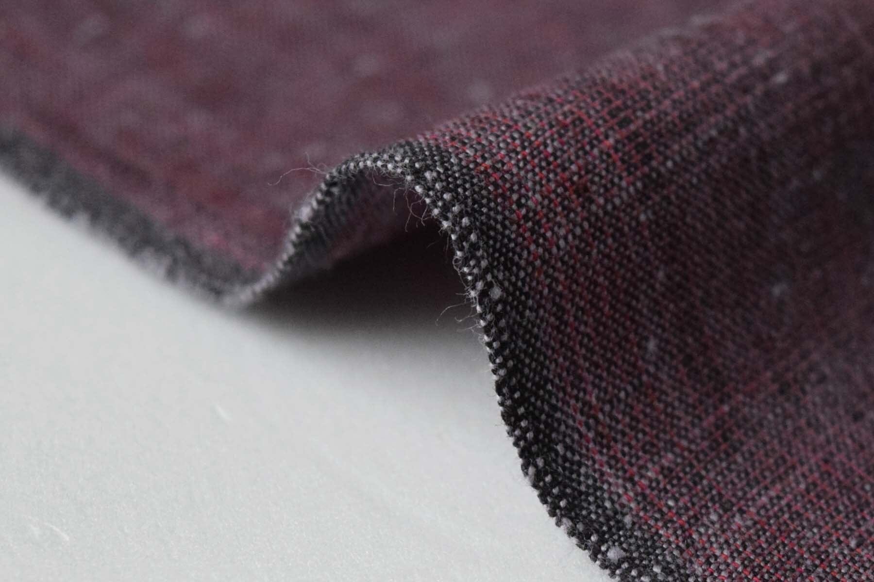 池沼織工房 遠州棉紬 みぞれ 黒×藤鼠 ※メートル売り(1=1m) fabric 池沼織工房 千織