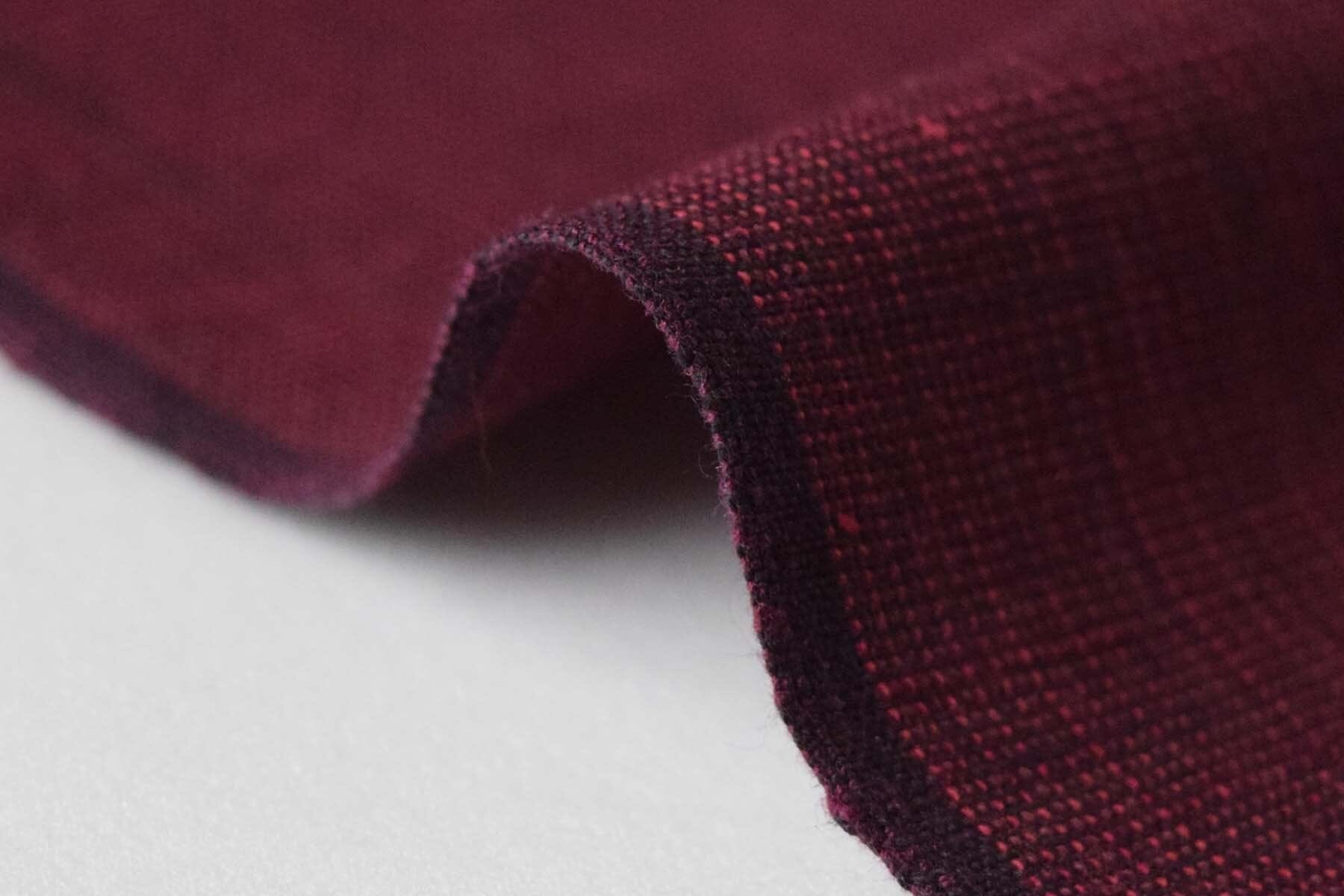 池沼織工房 遠州棉紬 みぞれ 黒×臙脂 ※メートル売り(1=1m) fabric 池沼織工房 千織