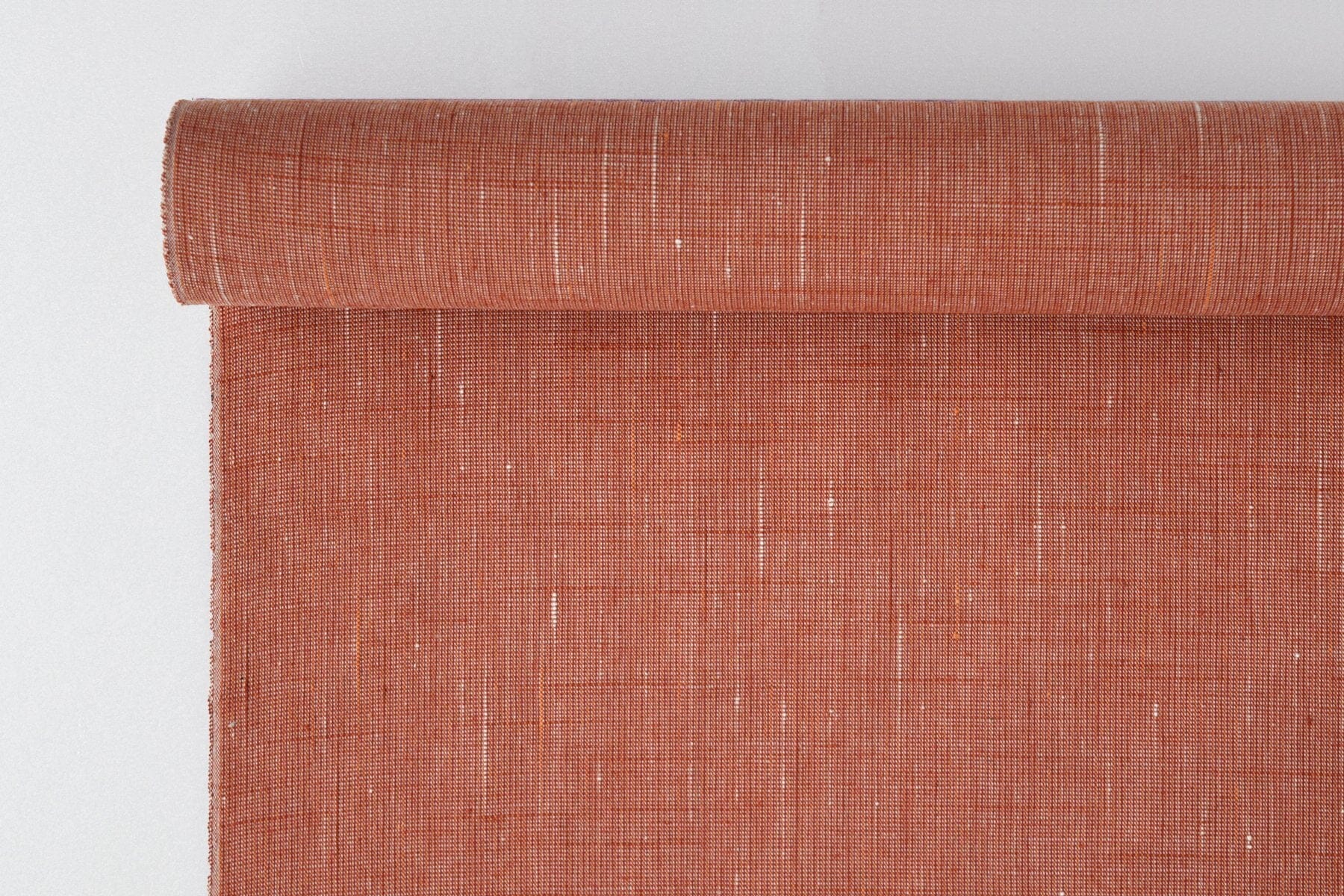 池沼織工房 遠州棉紬 みぞれ オレンジ×レンガ ※メートル売り(1=1m) fabric 池沼織工房 千織