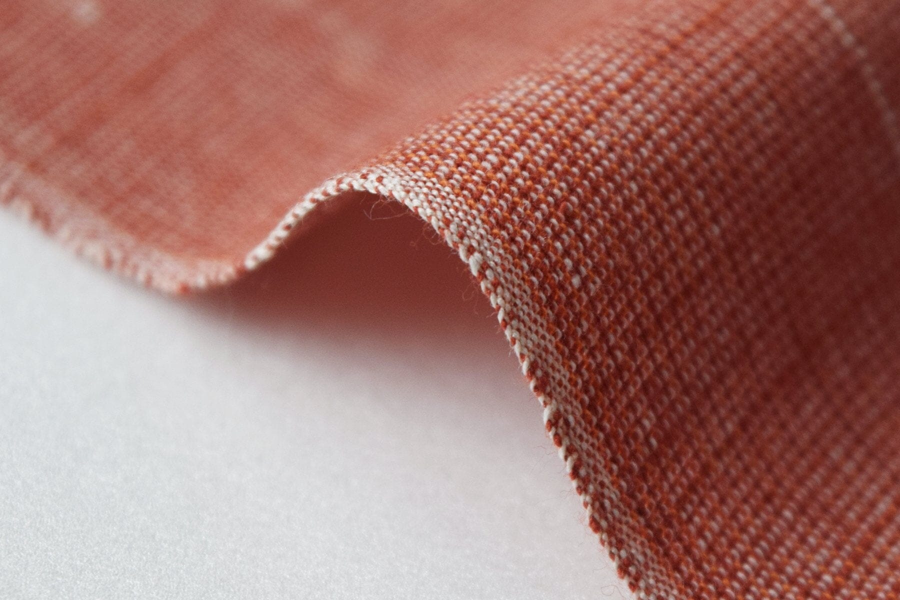 池沼織工房 遠州棉紬 みぞれ オレンジ×レンガ ※メートル売り(1=1m) fabric 池沼織工房 千織